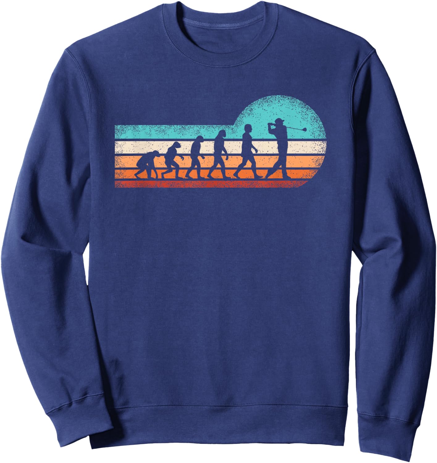 Funny Golf Evolution Retro Golf Lover Golfer Men Sweatshirt - Sweatshirt | Navy