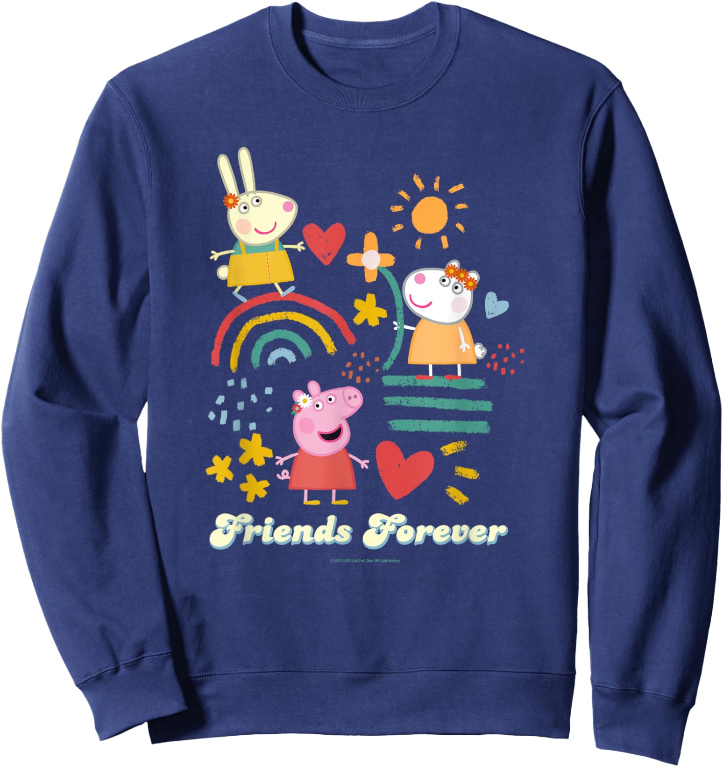 Peppa Pig Friends Forever Rebecca Rabbit & Suzy Sheep Sweatshirt - Sweatshirt | Navy