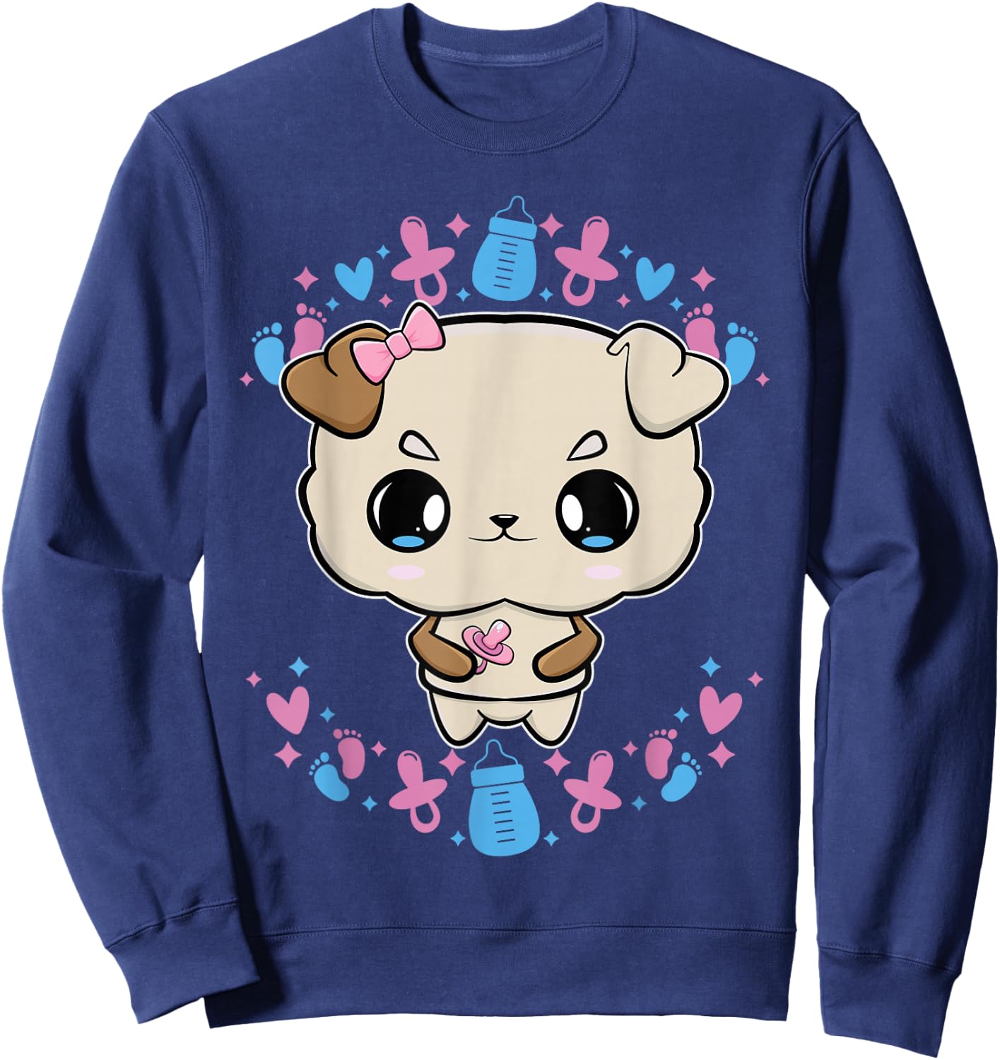 Bulldog Anime Canine Soother Sweatshirt - Sweatshirt | Navy