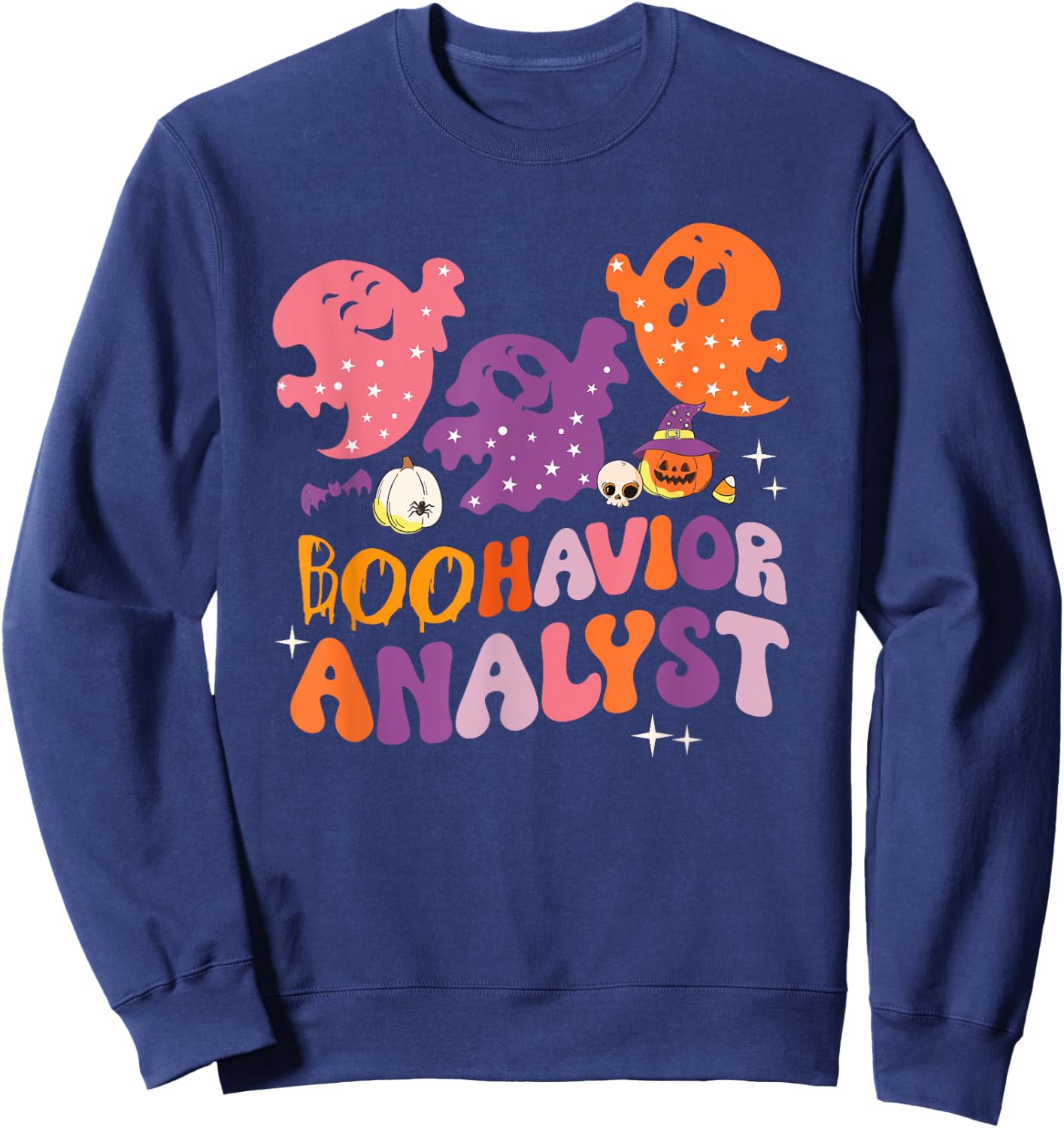 Boohavior Squad Analyst Squad ABA Therapist Halloween Sweatshirt - Sweatshirt | Navy