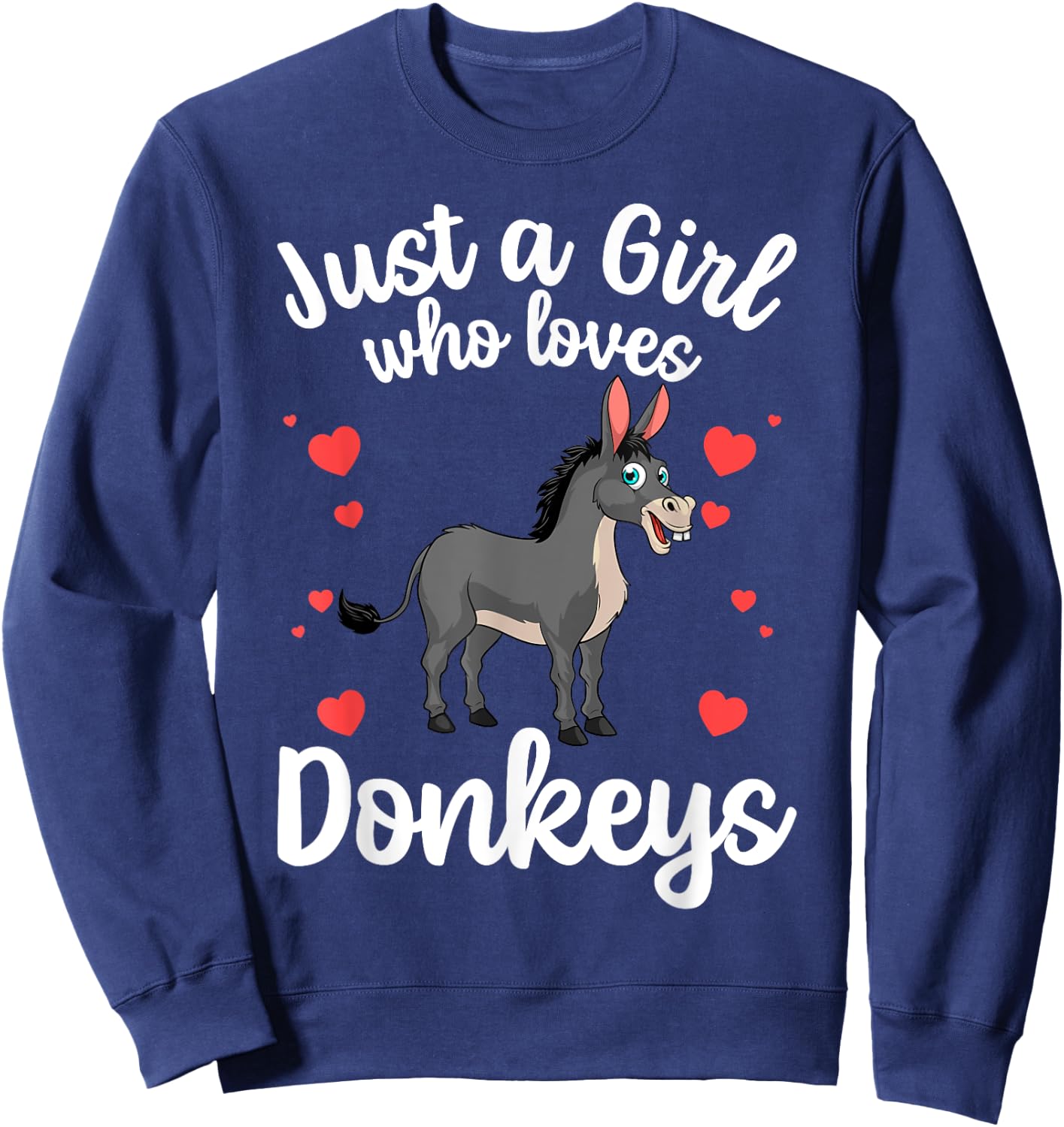 Cute Donkey Design For Girls Women Donkey Lover Foal Animal Sweatshirt - Sweatshirt | Navy