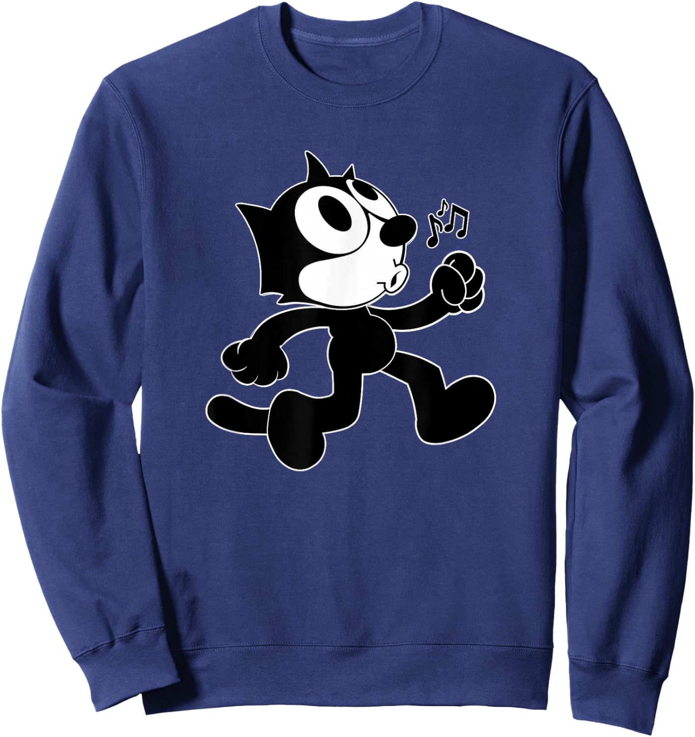 Felix Cartoon Whistling and Walking Music Notes Felix Sweatshirt - Sweatshirt | Navy