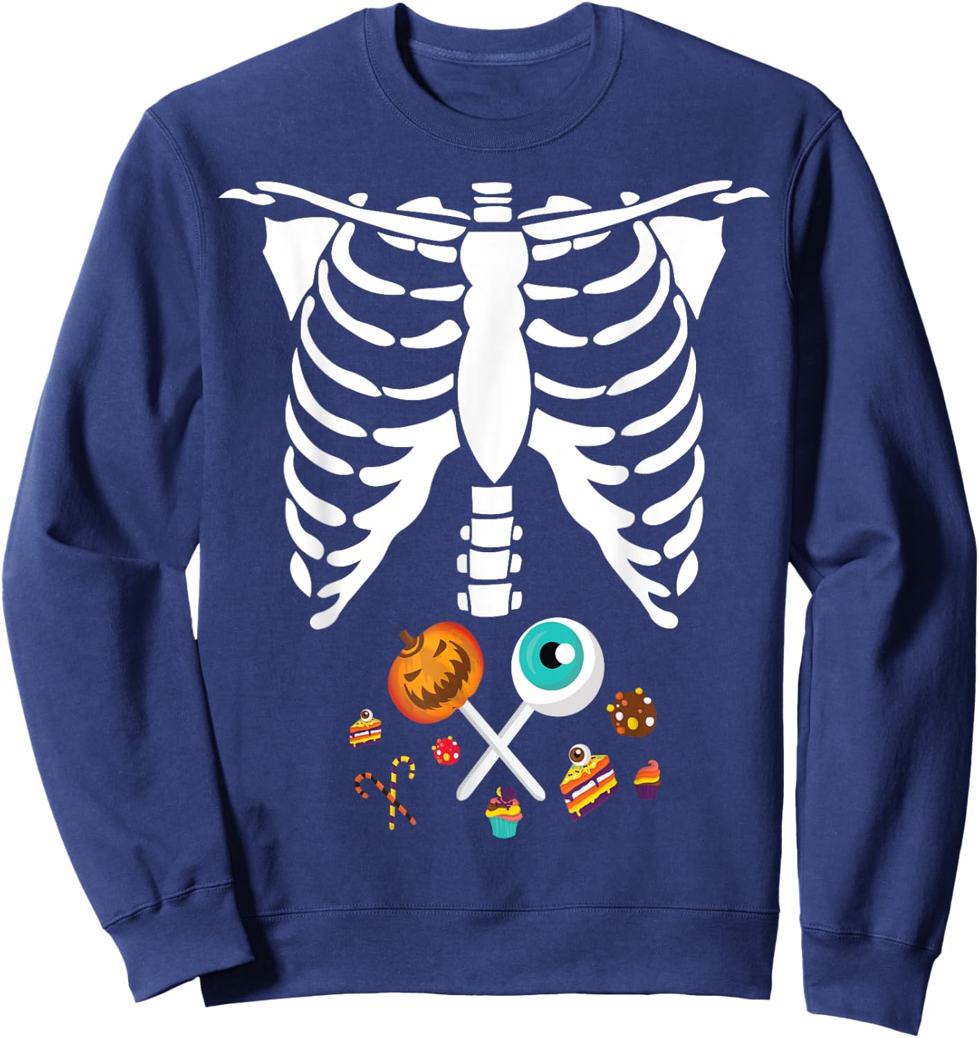 Funny Halloween Skeleton Candy X-Ray Costume Kids Boys Girls Sweatshirt - Sweatshirt | Navy