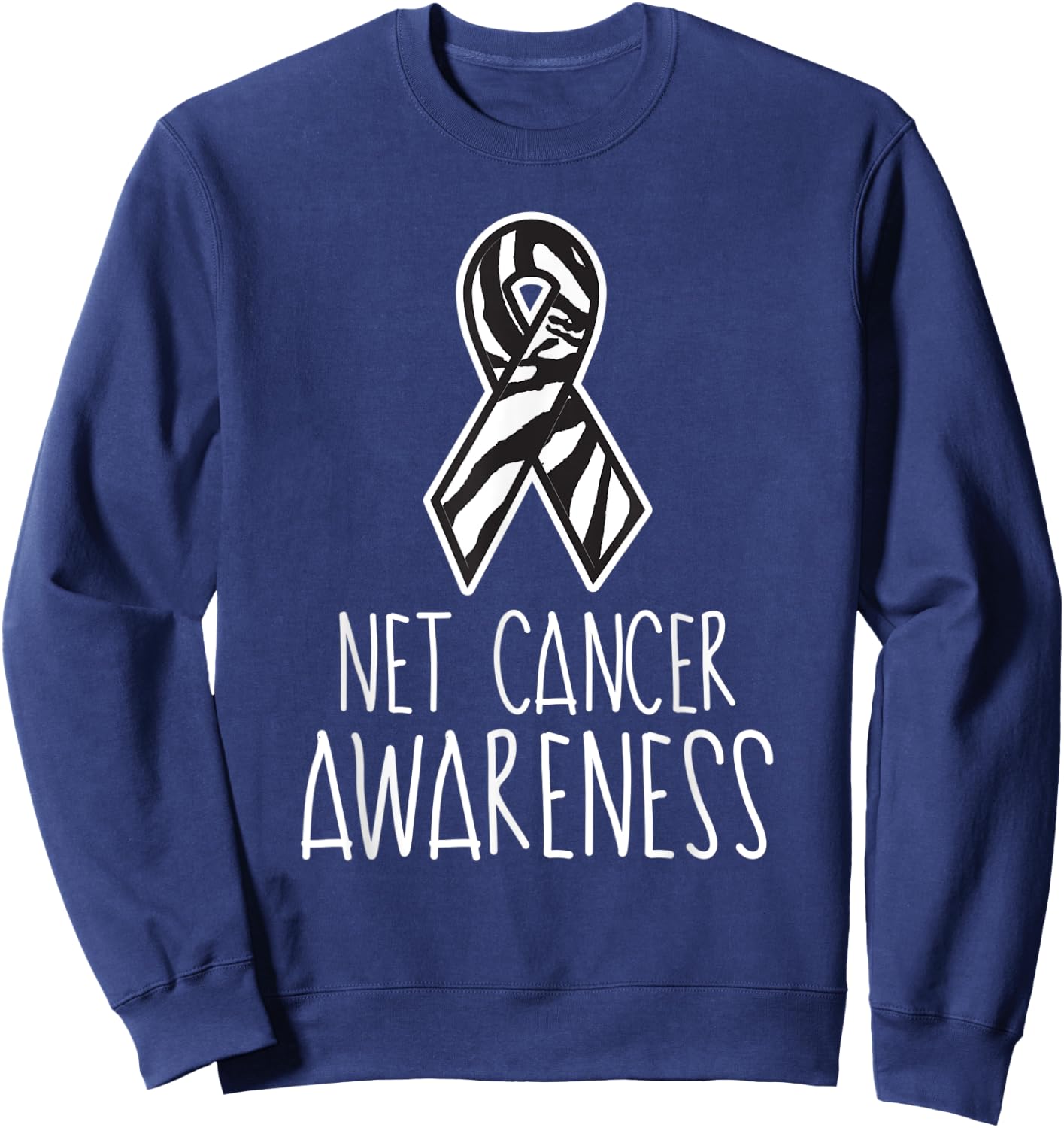 NET Neuroendocrine Cancer Awareness Zebra Ribbon Walk Group Sweatshirt - Sweatshirt | Navy