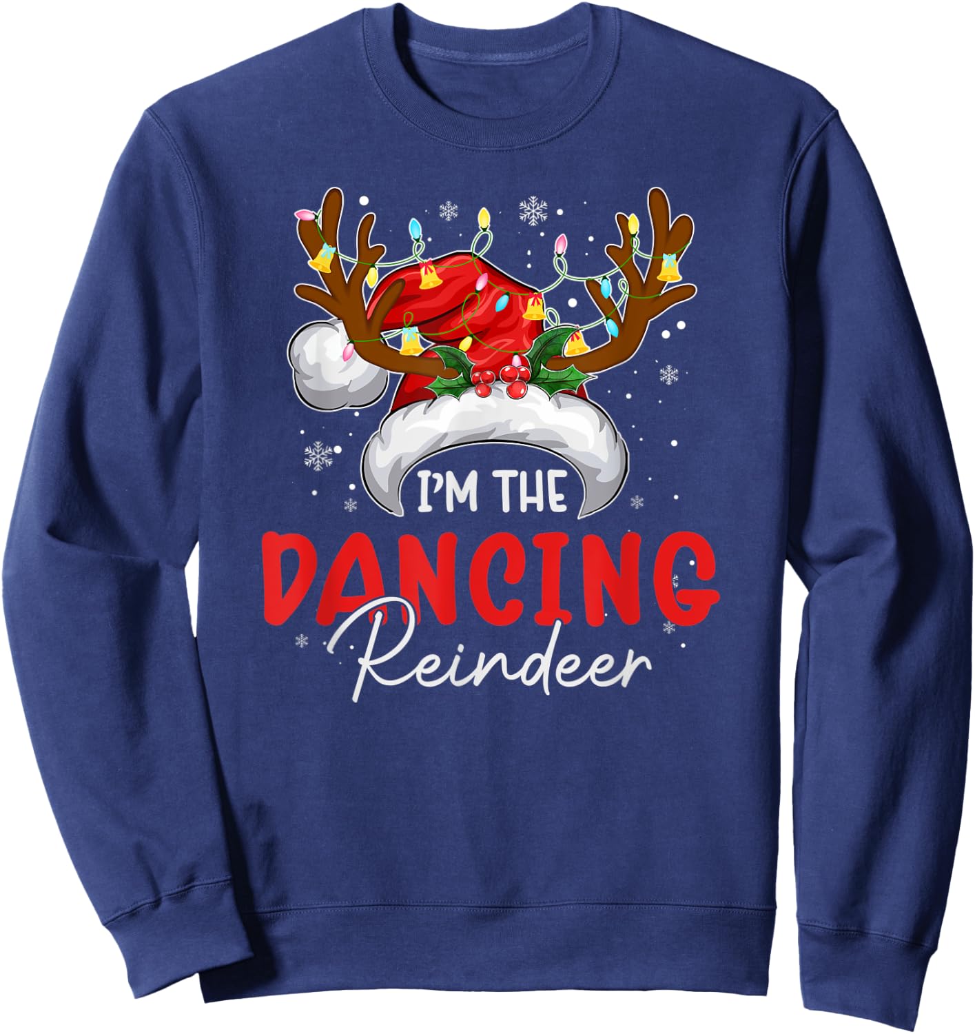 mb I'm The Dancing Reindeer Christmas Funny Family Pajamas Sweatshirt - Sweatshirt | Navy