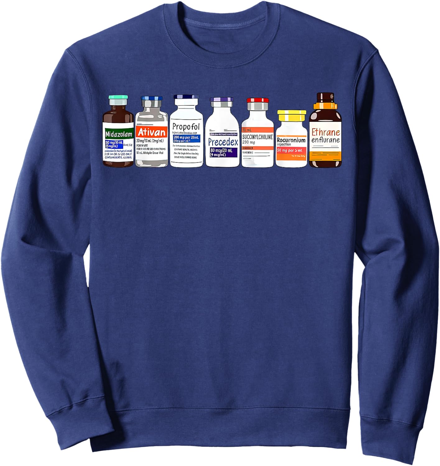 ICU Nurse Pharmacy Intensive Critical Care Black Women's Modern Classic ICU Nurse Propofol Sweatshirt - Sweatshirt | Navy