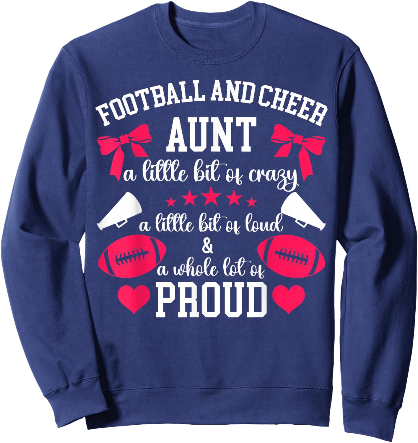 Football And Cheer Aunt Proud Football & Cheer Auntie Sweatshirt - Sweatshirt | Navy