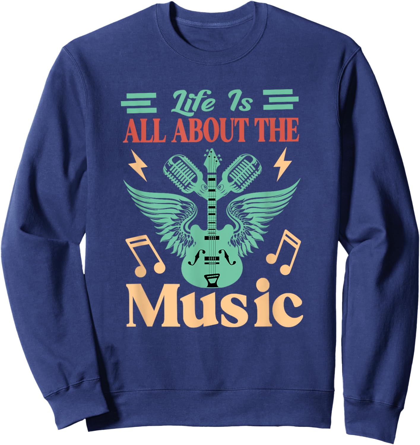 Life Is All About The Music Sweatshirt - Sweatshirt | Navy