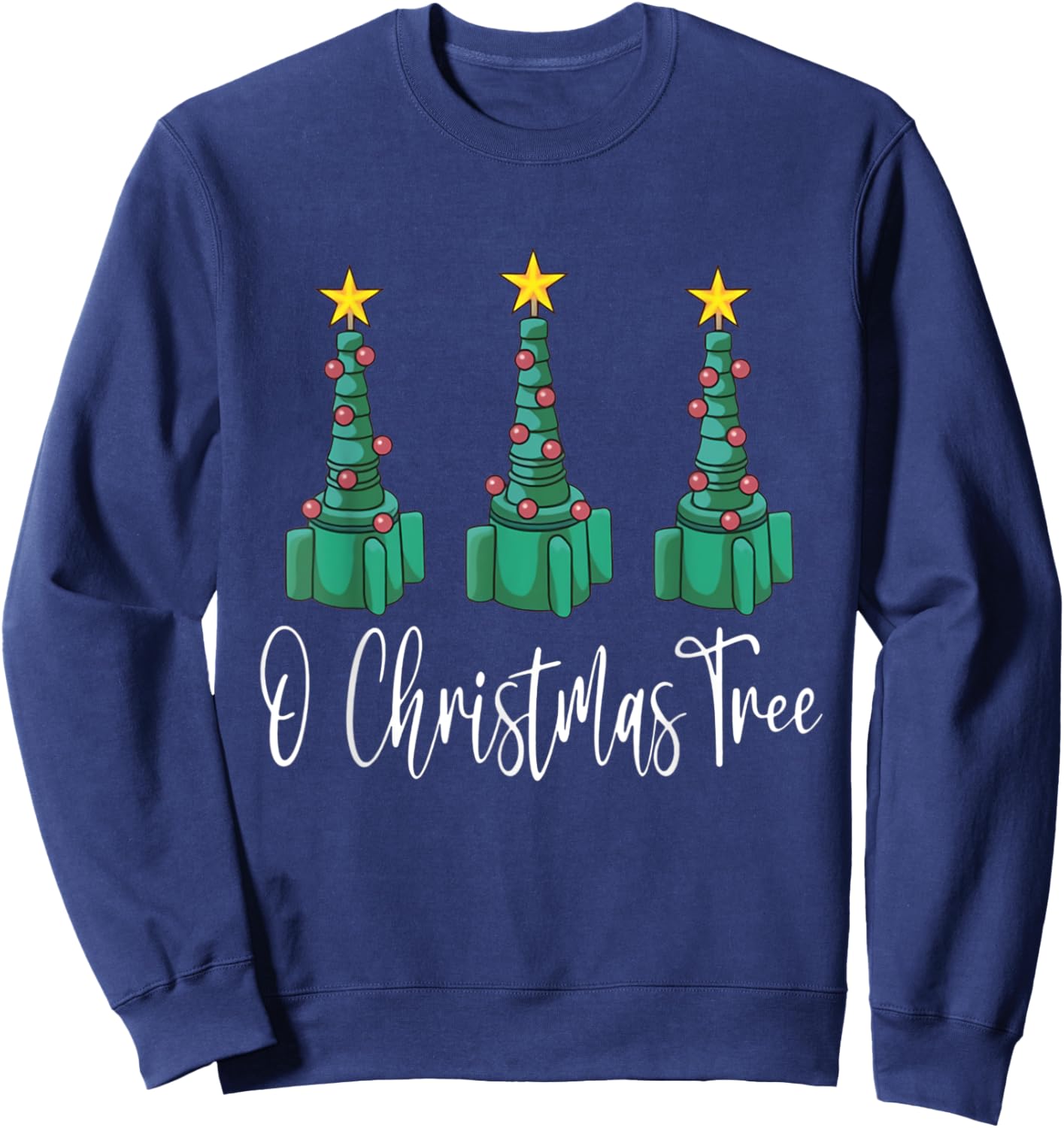 Respiratory Therapist Christmas Nurse RT Merry Xmas Tree ICU Sweatshirt - Sweatshirt | Navy