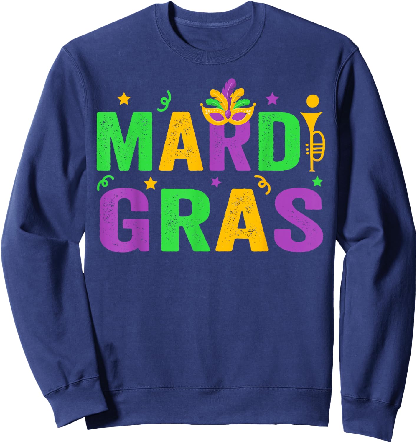 Mardi Gras Shirt Women Men Mardi Gras Kids Mardi Gras Beads Sweatshirt - Sweatshirt | Navy