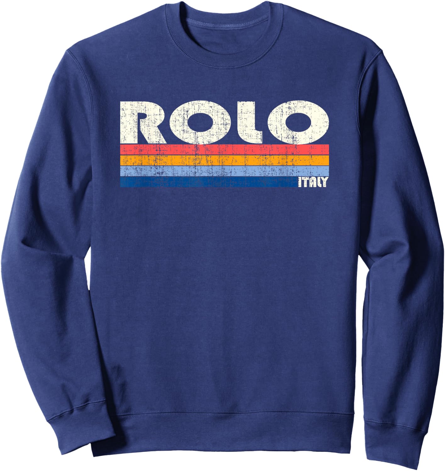 Rolo, Italy Retro 70s 80s Style Sweatshirt - Sweatshirt | Navy