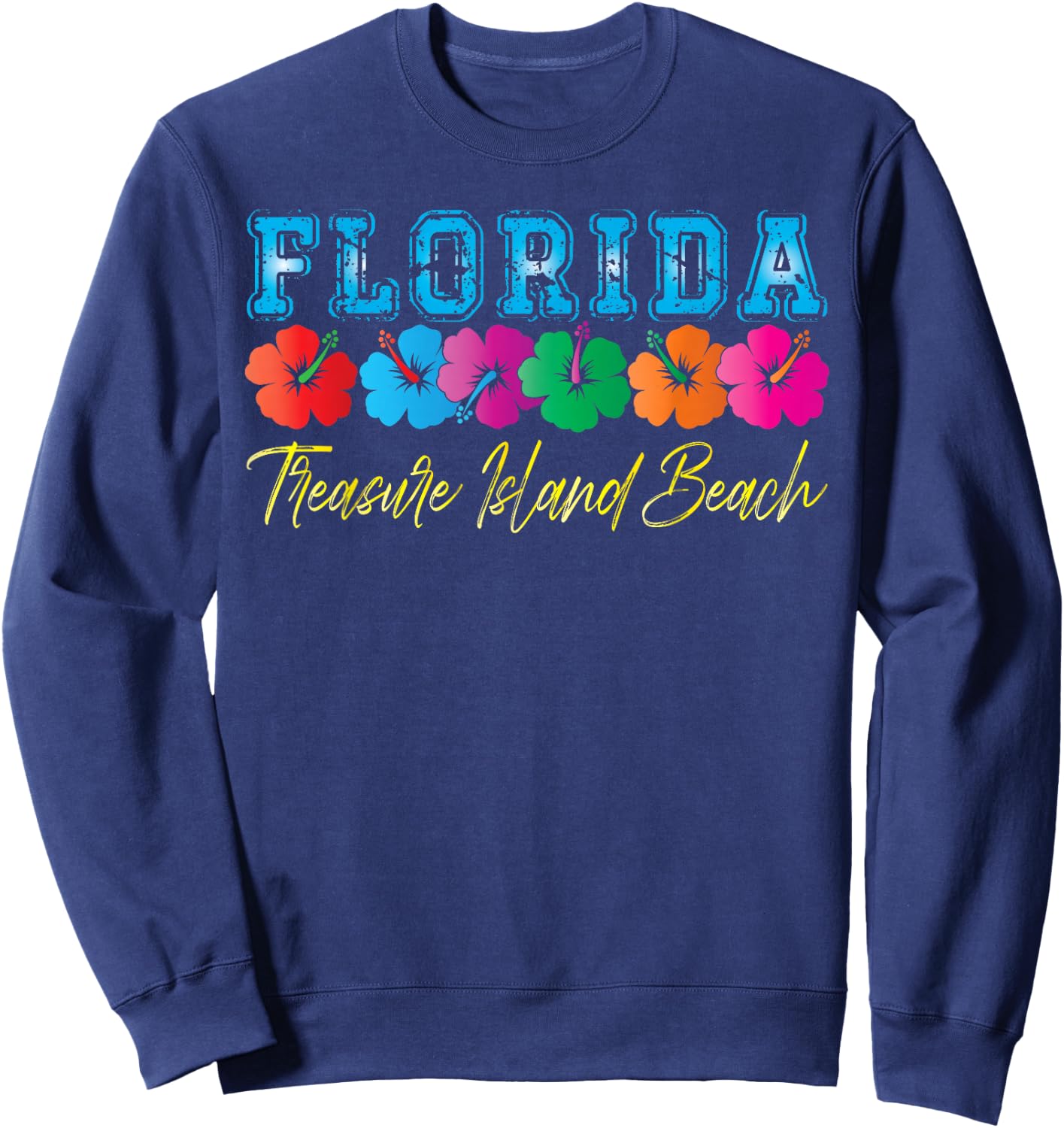 Florida Treasure Island Beach Family Vacation Souvenir Sweatshirt - Sweatshirt | Navy