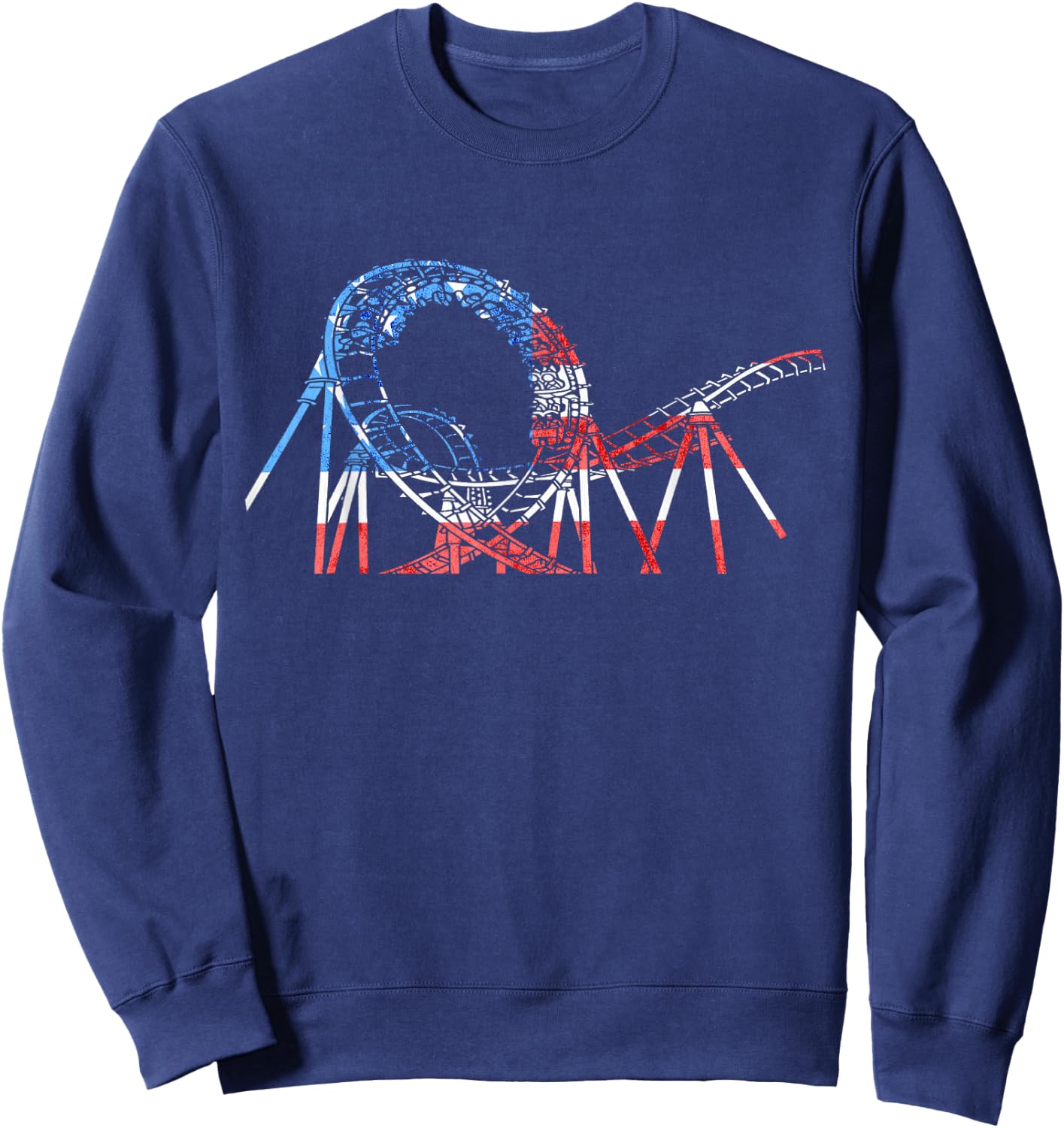 Roller Coaster America USA Ride Roller Coaster Lover Thrill Sweatshirt - Sweatshirt | Navy