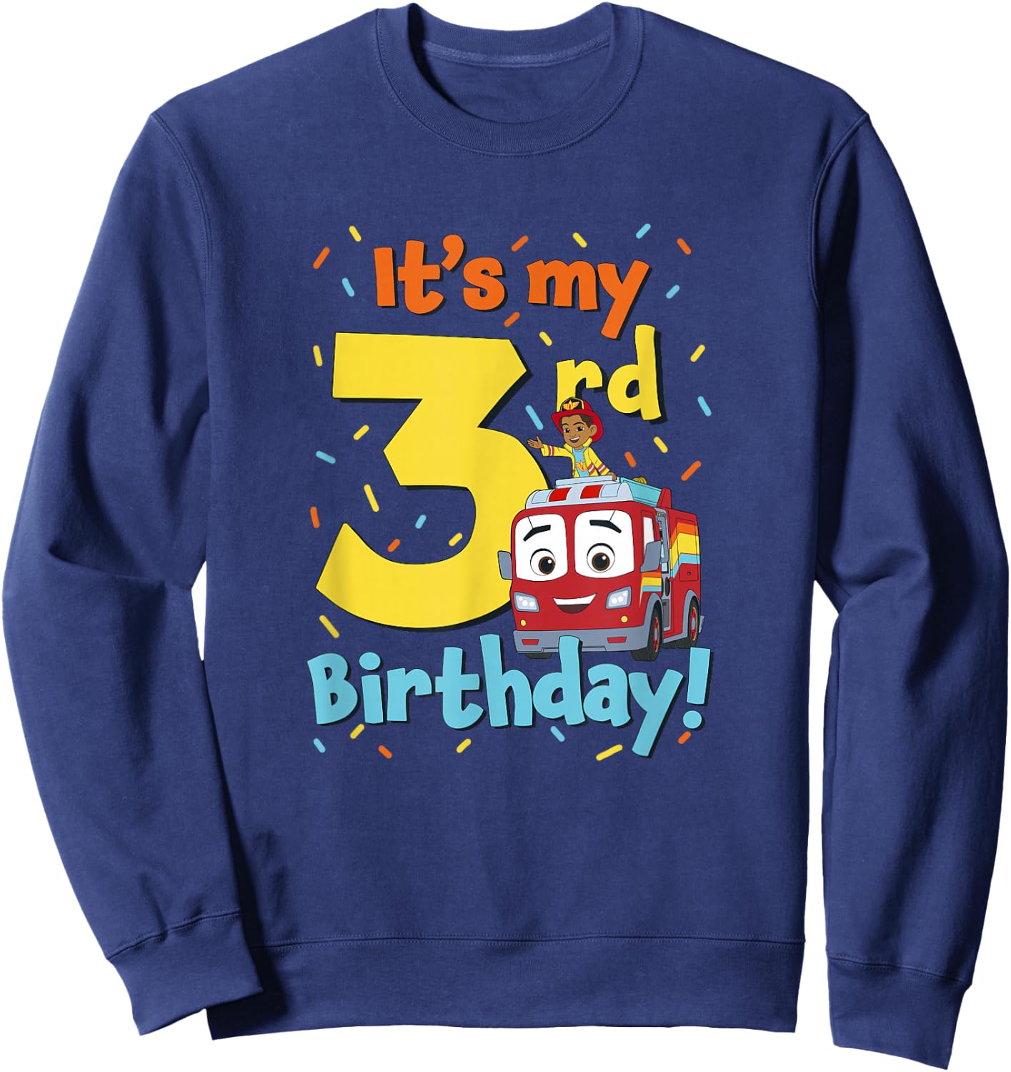 Disney Firebuds It's My 3rd Birthday! Flash & Bo Celebration Sweatshirt - Sweatshirt | Navy