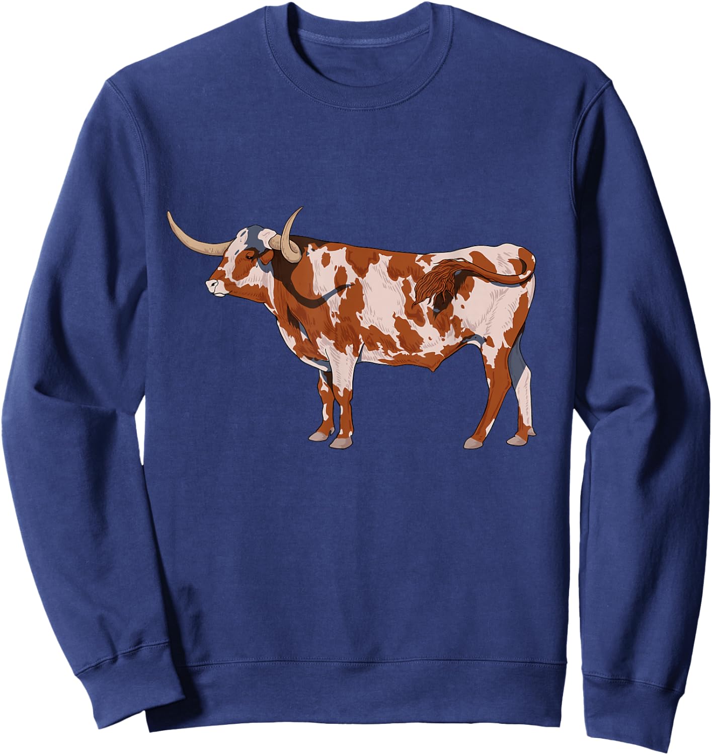 Drawing of a Longhorn Beef Sweatshirt - Sweatshirt | Navy