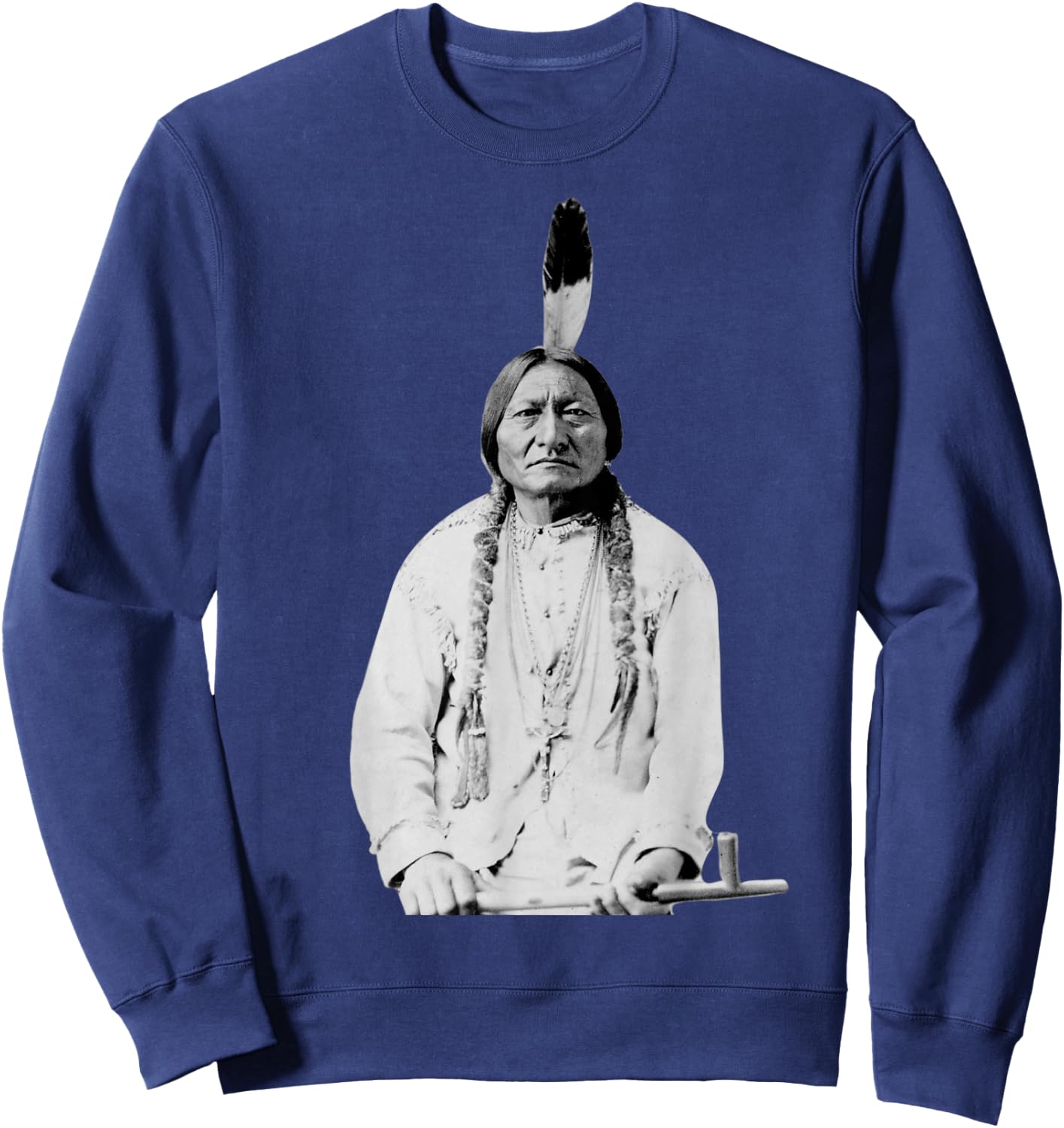 Sitting Bull Native American Indian Chief Lakota Sioux Sweatshirt - Sweatshirt | Navy