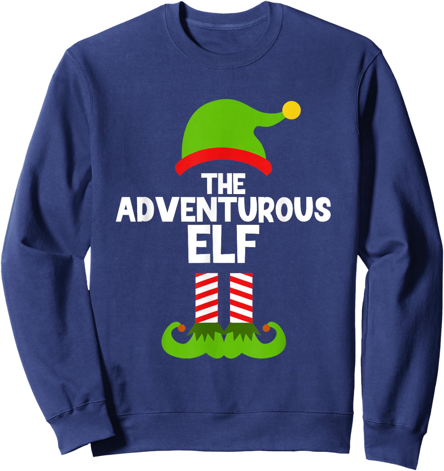 Funny The Adventurous Elf Christmas Family Pajama Adventure Sweatshirt - Sweatshirt | Navy