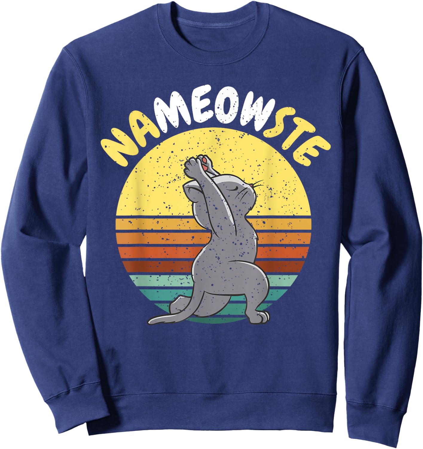 Yogi - Yoga & Cats Namaste Nameowste - Yoga Sweatshirt - Sweatshirt | Navy