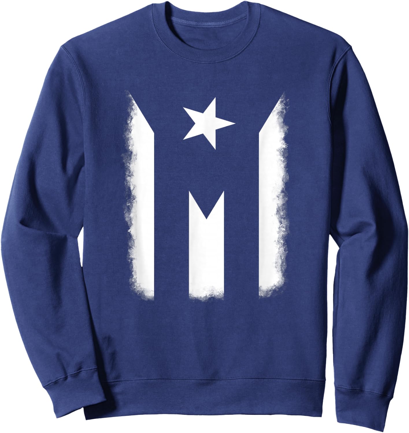 Black and White Puerto Rican Vintage Puerto Rico PR Flag Sweatshirt - Sweatshirt | Navy