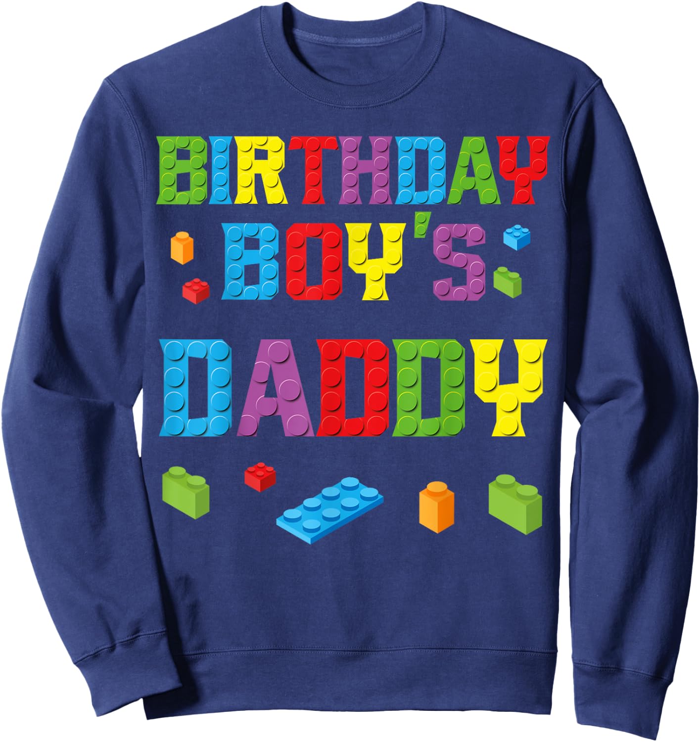 Master Builder Birthday Boy's Daddy Building Bricks Blocks Sweatshirt - Sweatshirt | Navy