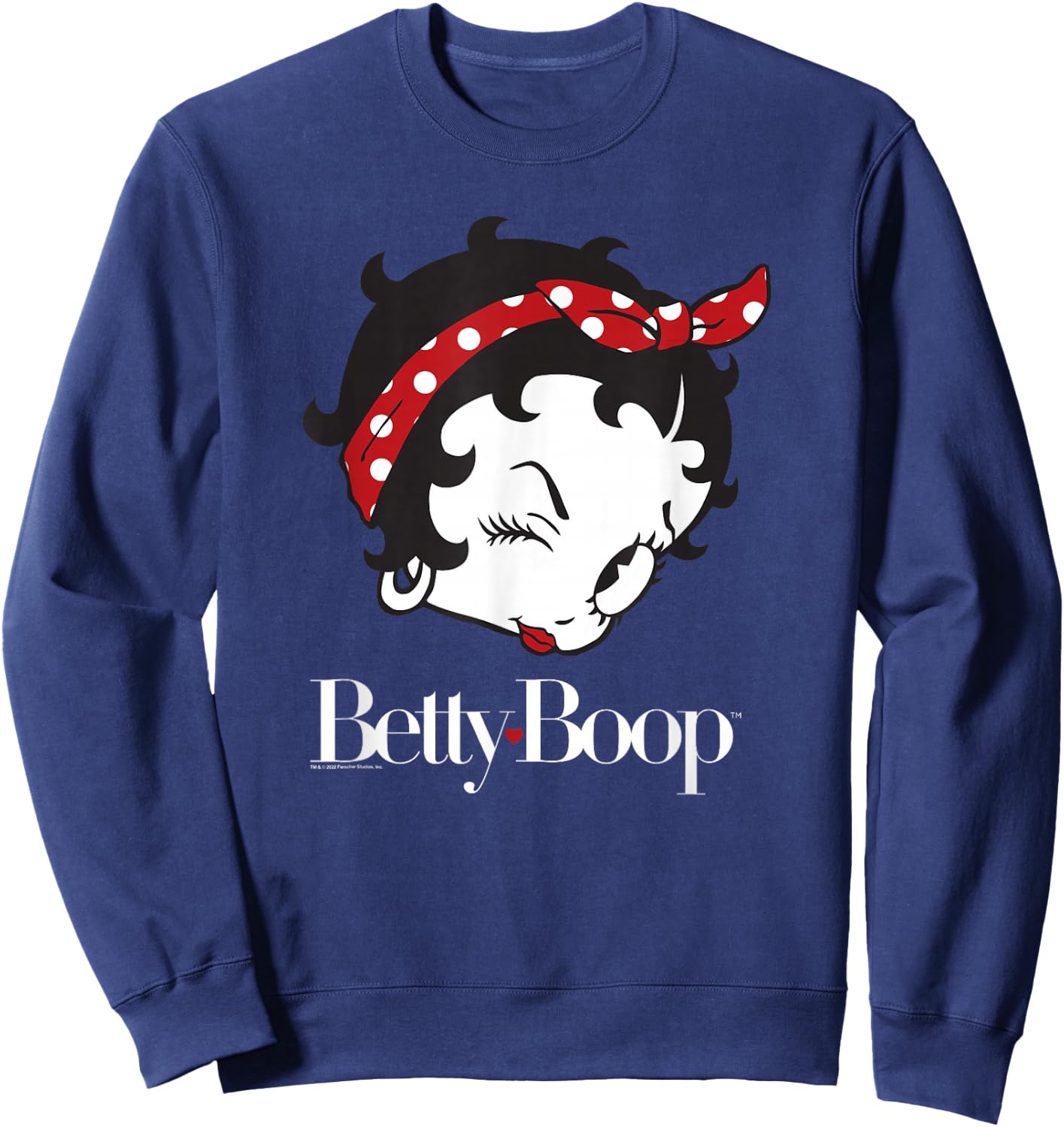 Betty Boop Vintage Big Head Wink Bandana Sweatshirt - Sweatshirt | Navy