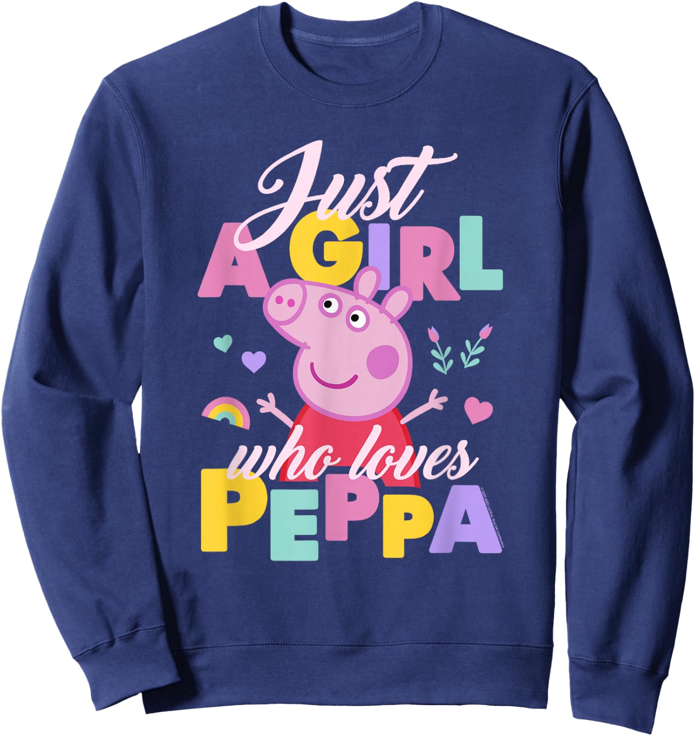 Peppa Pig Just A Girl Who Loves Peppa Playing Cheerfully Sweatshirt - Sweatshirt | Navy