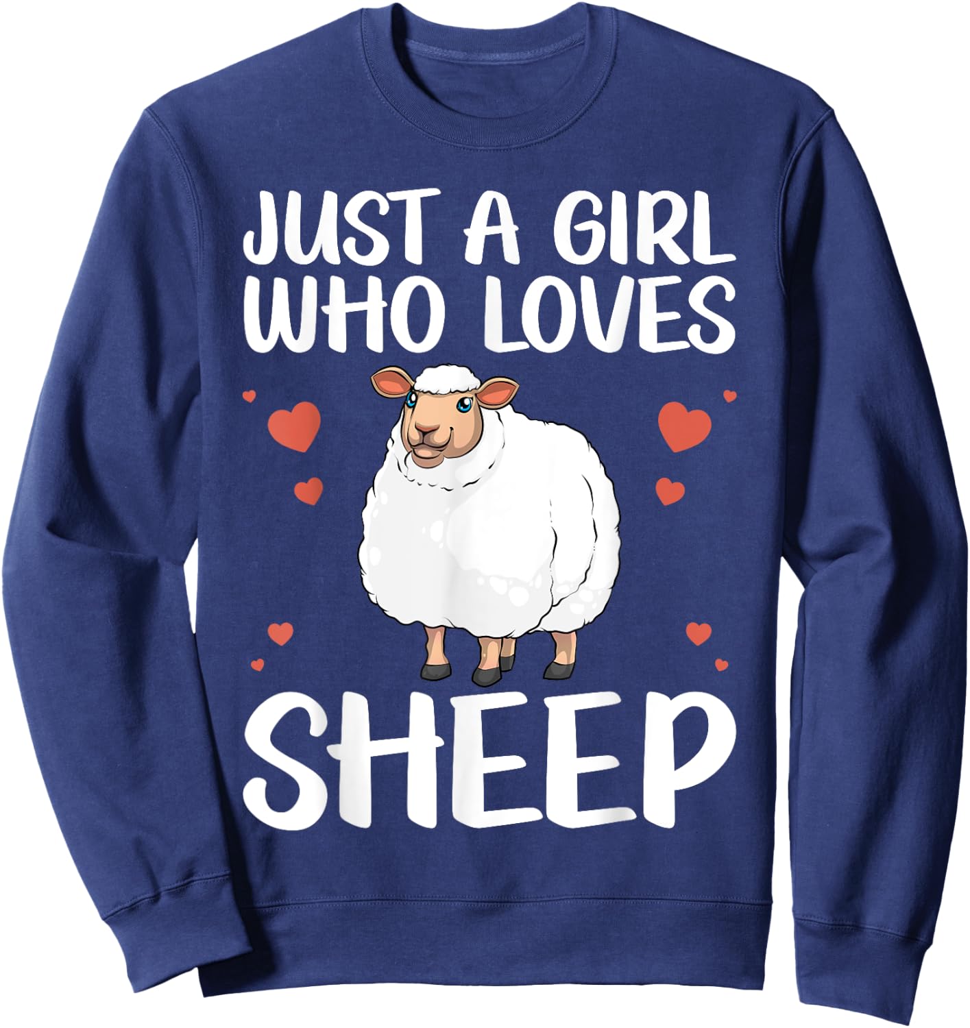 Cool Sheep Girls Kids Love Lamb Sheep Lover Farmer Sweatshirt - Sweatshirt | Navy