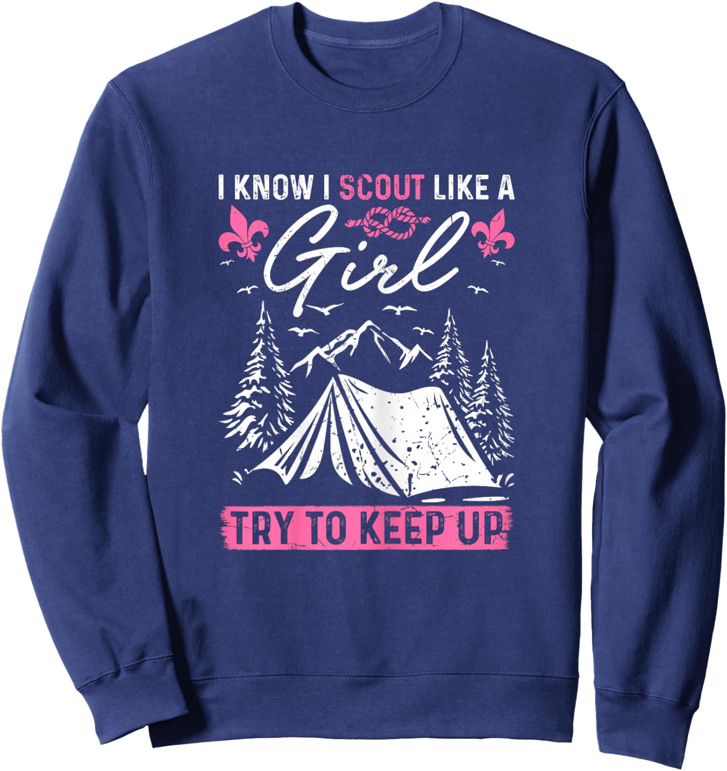 Scout Leader Like A Girl Adventure Outdoor Wildlife Mommy Sweatshirt - Sweatshirt | Navy