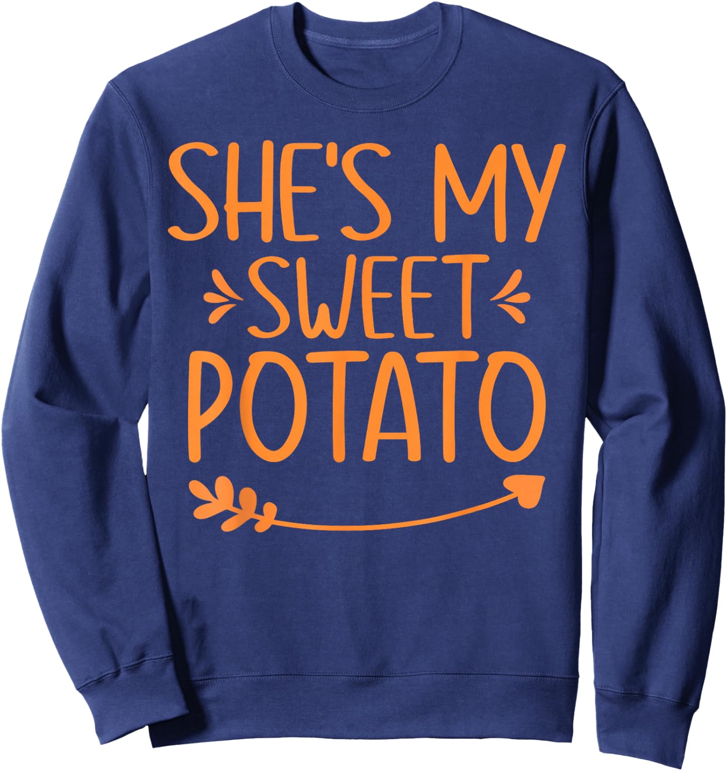 Thanksgiving Matching Couples Outfit Sweet Potato Yes I Yam Sweatshirt - Sweatshirt | Navy