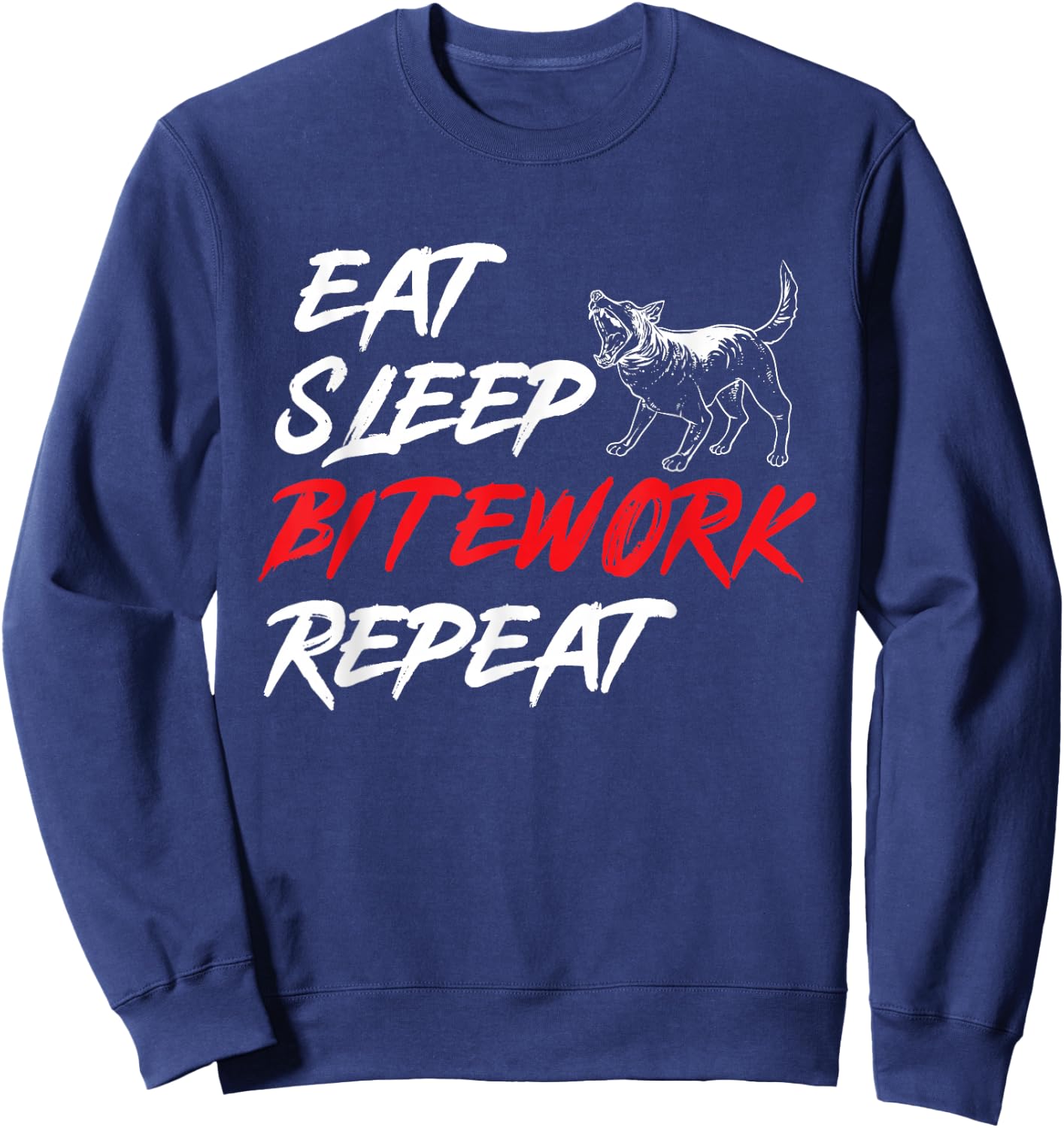 Belgian Malinois Eat Sleep Bitework Repeat Belgian Shepherd Sweatshirt - Sweatshirt | Navy