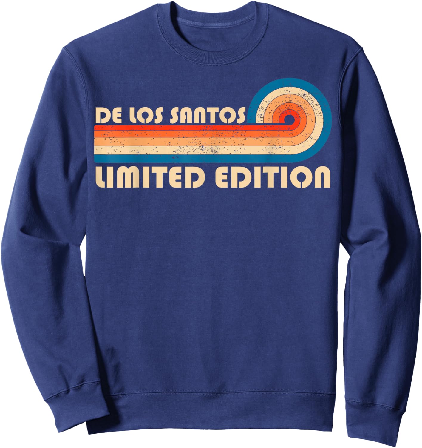 DE LOS SANTOS Surname Retro Vintage 80s 90s Birthday Reunion Sweatshirt - Sweatshirt | Navy