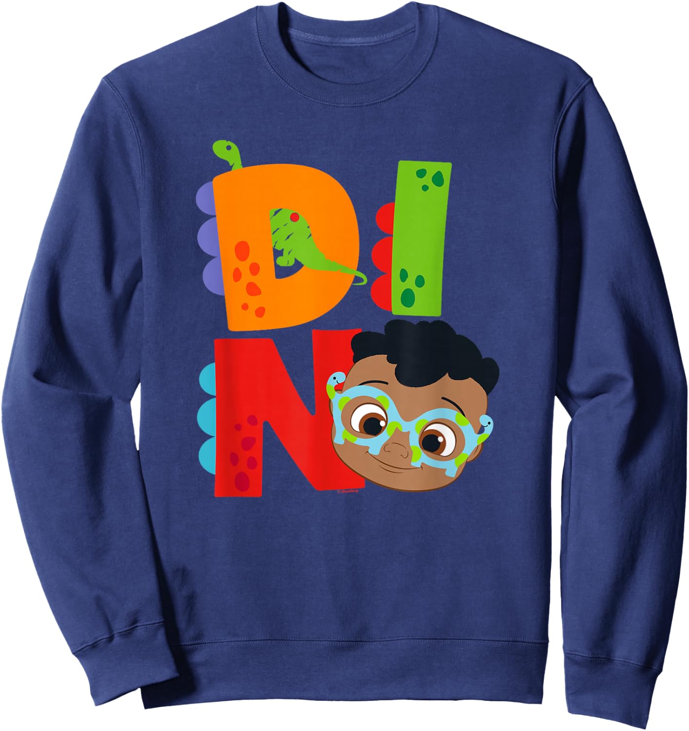 CoComelon Cody Dino Text Big Head Fill Sweatshirt - Sweatshirt | Navy