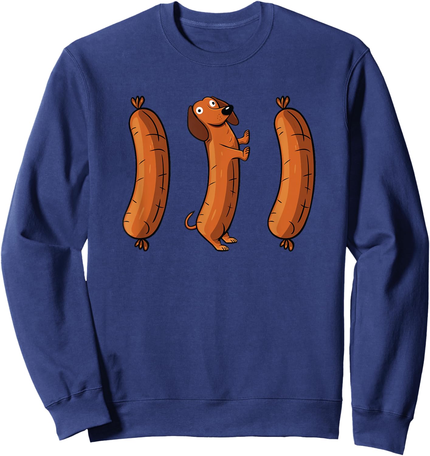 Funny Oktoberfest Shirt Men Women Dachshund Wurst Sausage Sweatshirt - Sweatshirt | Navy