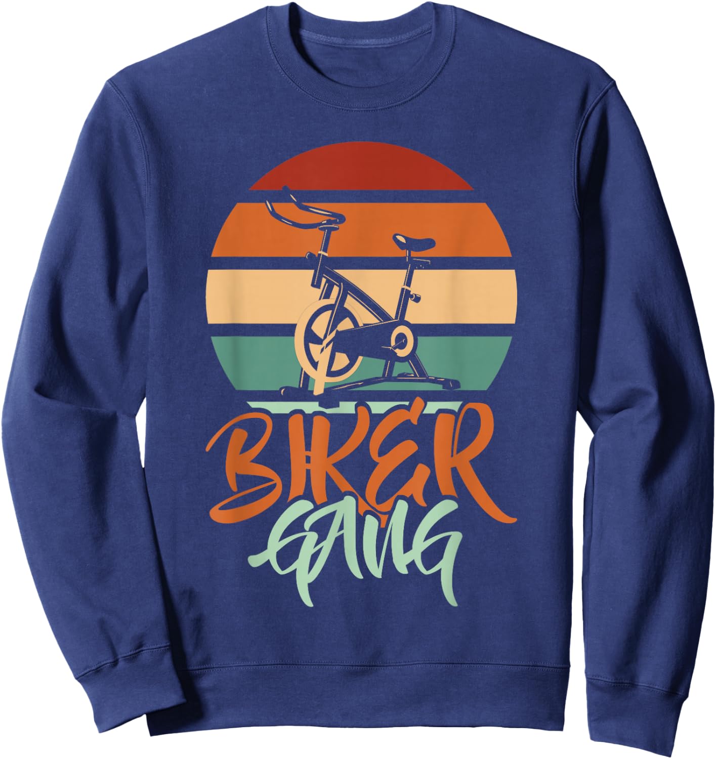 Biker Gang Retro Vintage Gym Cycling Fitness Indoor Bicycle Sweatshirt - Sweatshirt | Navy