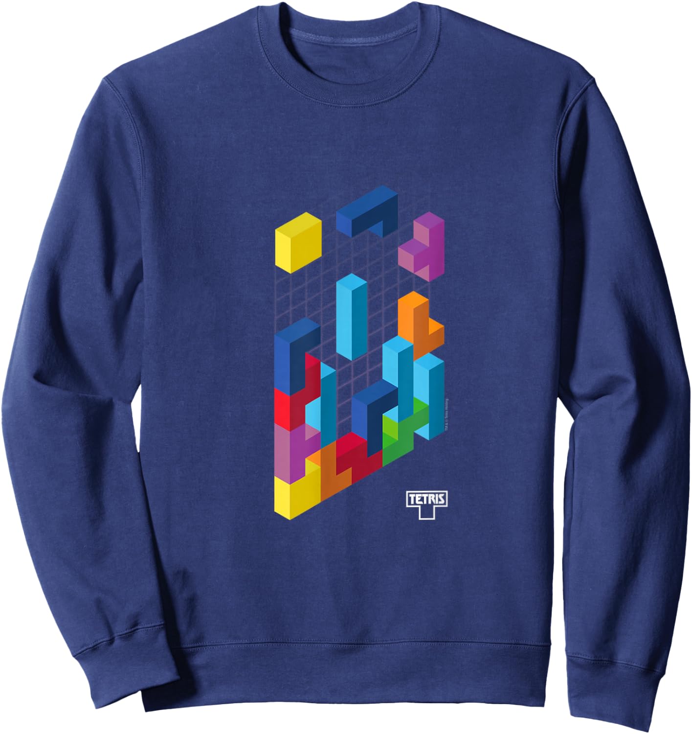 Tetris 3D Game Art Sweatshirt - Sweatshirt | Navy