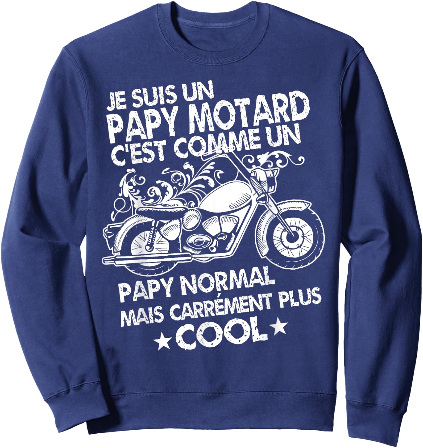 Papy Motard Gift for Motorcycle Papy Cool Sweatshirt - Sweatshirt | Navy