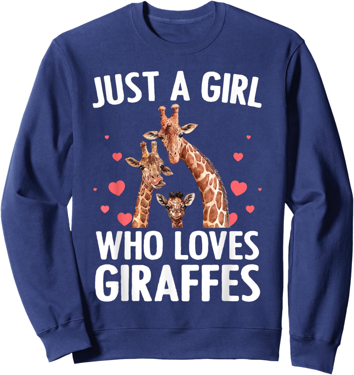 Cool Giraffe Girls Africa Safari Zoo Animal Lovers Sweatshirt - Sweatshirt | Navy