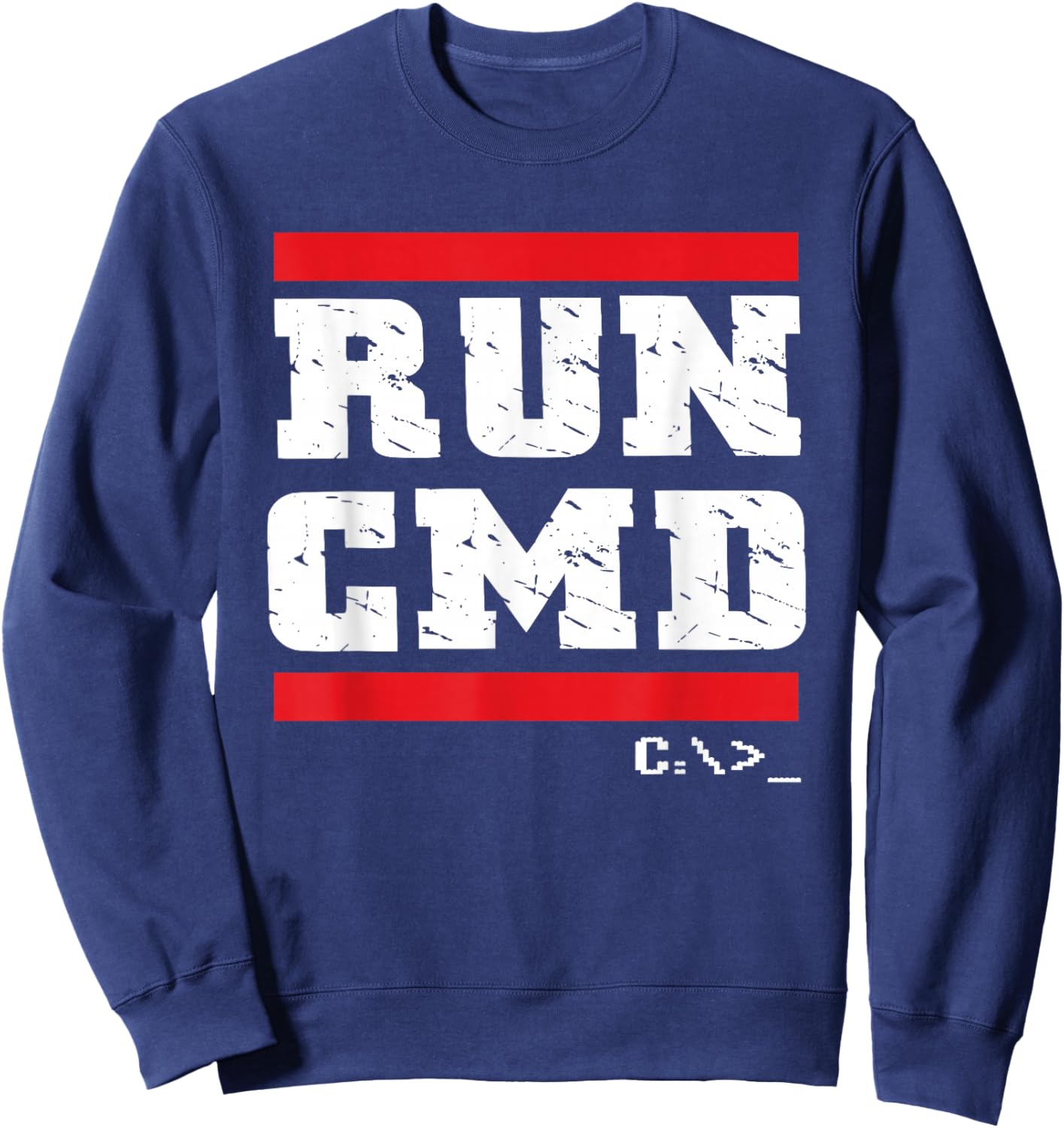 Run CMD | Programmer Coder | Computer Nerd Sweatshirt - Sweatshirt | Navy