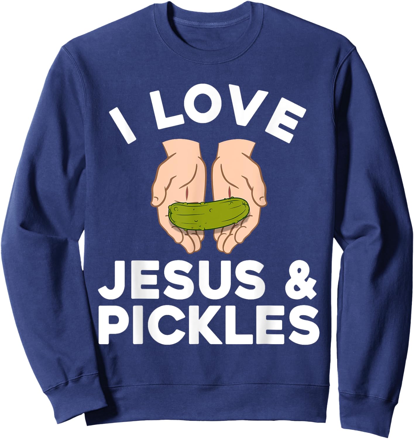 Cute Pickle Design Women Kids Jesus Pickle Lovers Sweatshirt - Sweatshirt | Navy
