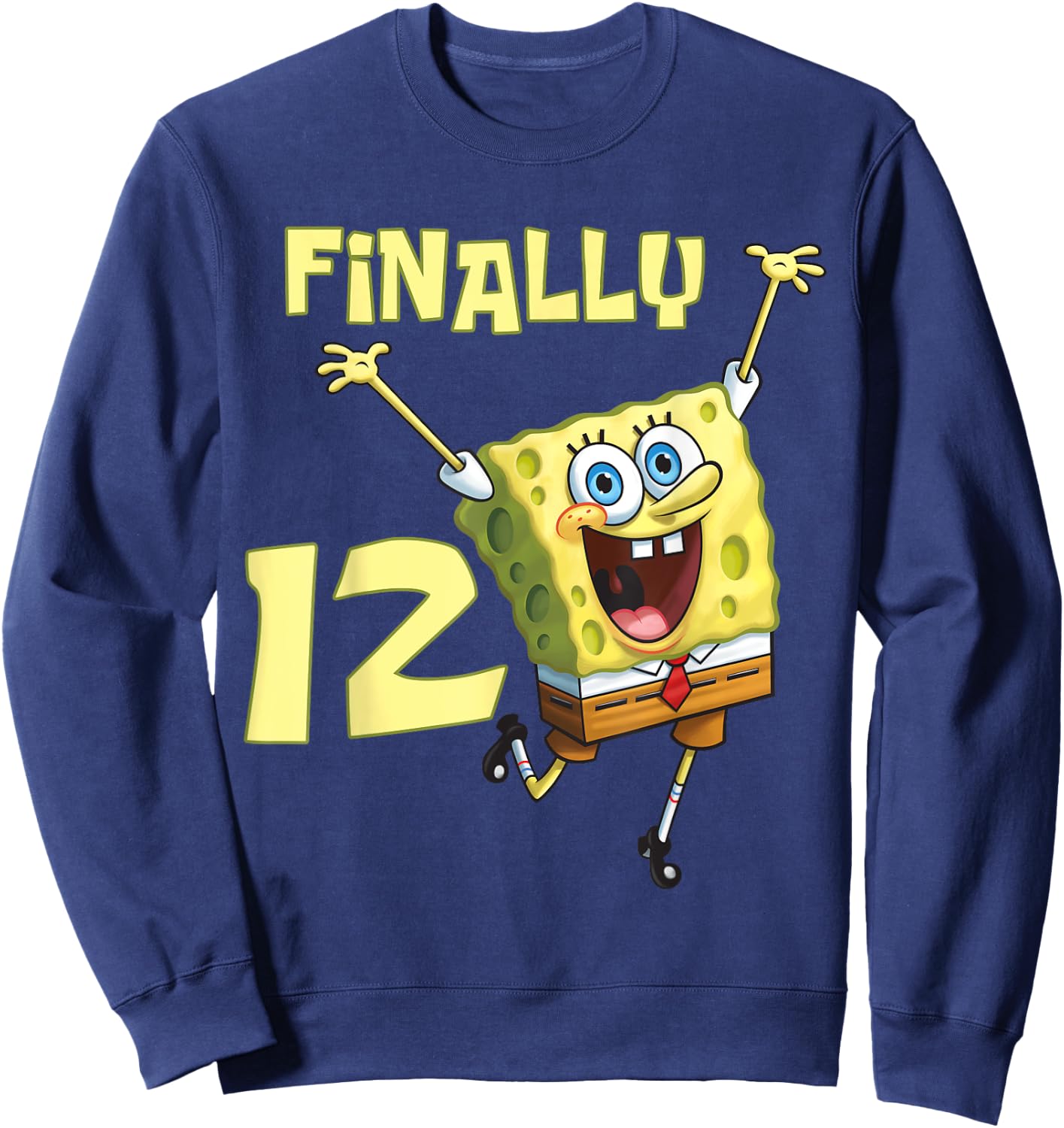 Mademark x SpongeBob SquarePants - Original SpongeBob Square Pants - 12th Birthday. Finally 12. Sweatshirt - Sweatshirt | Navy
