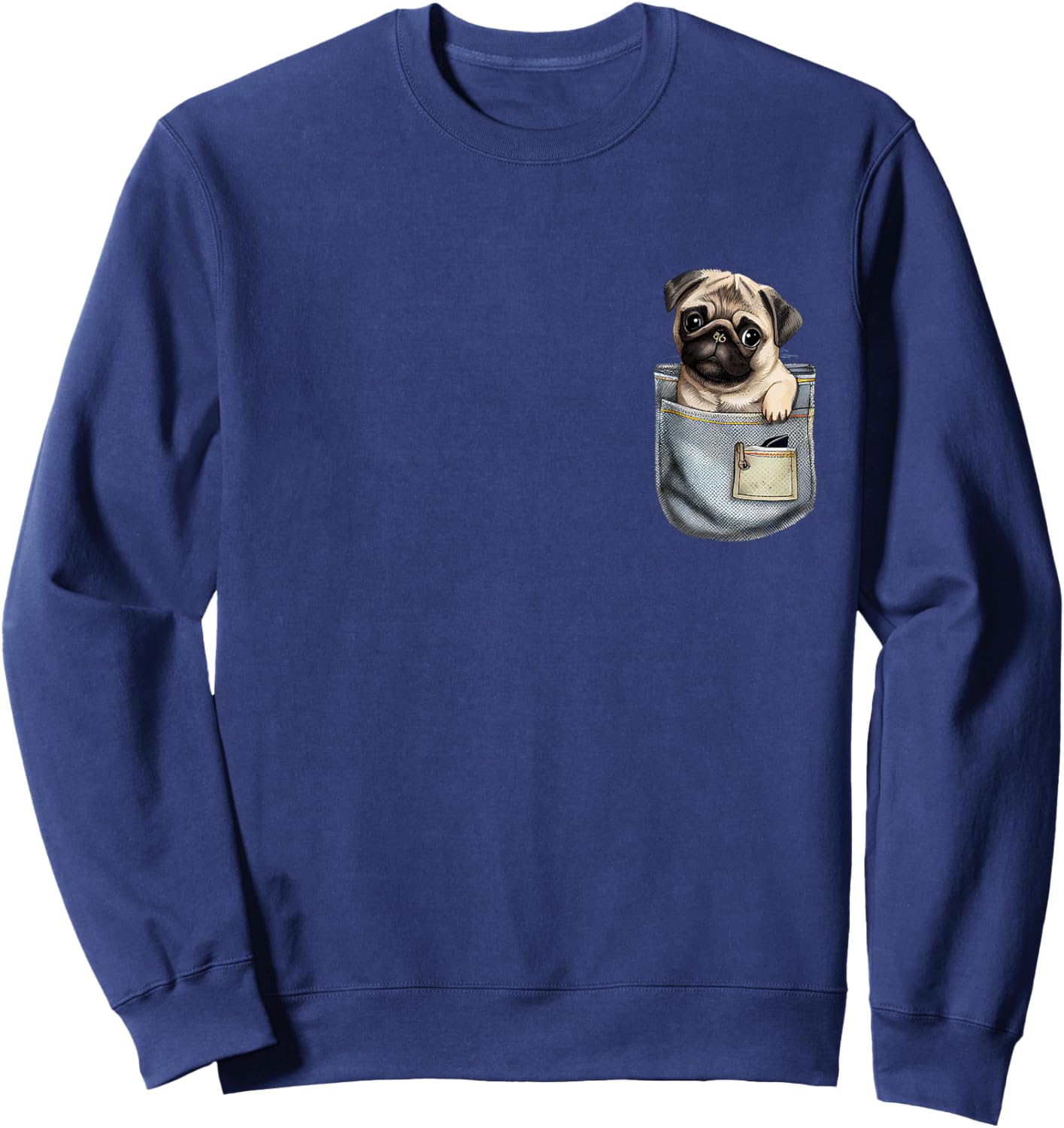 Baby Pug In A Pocket - Dog Breeder Pet Trainer Puppy Lover Women Girls Kids Sweatshirt - Sweatshirt | Navy