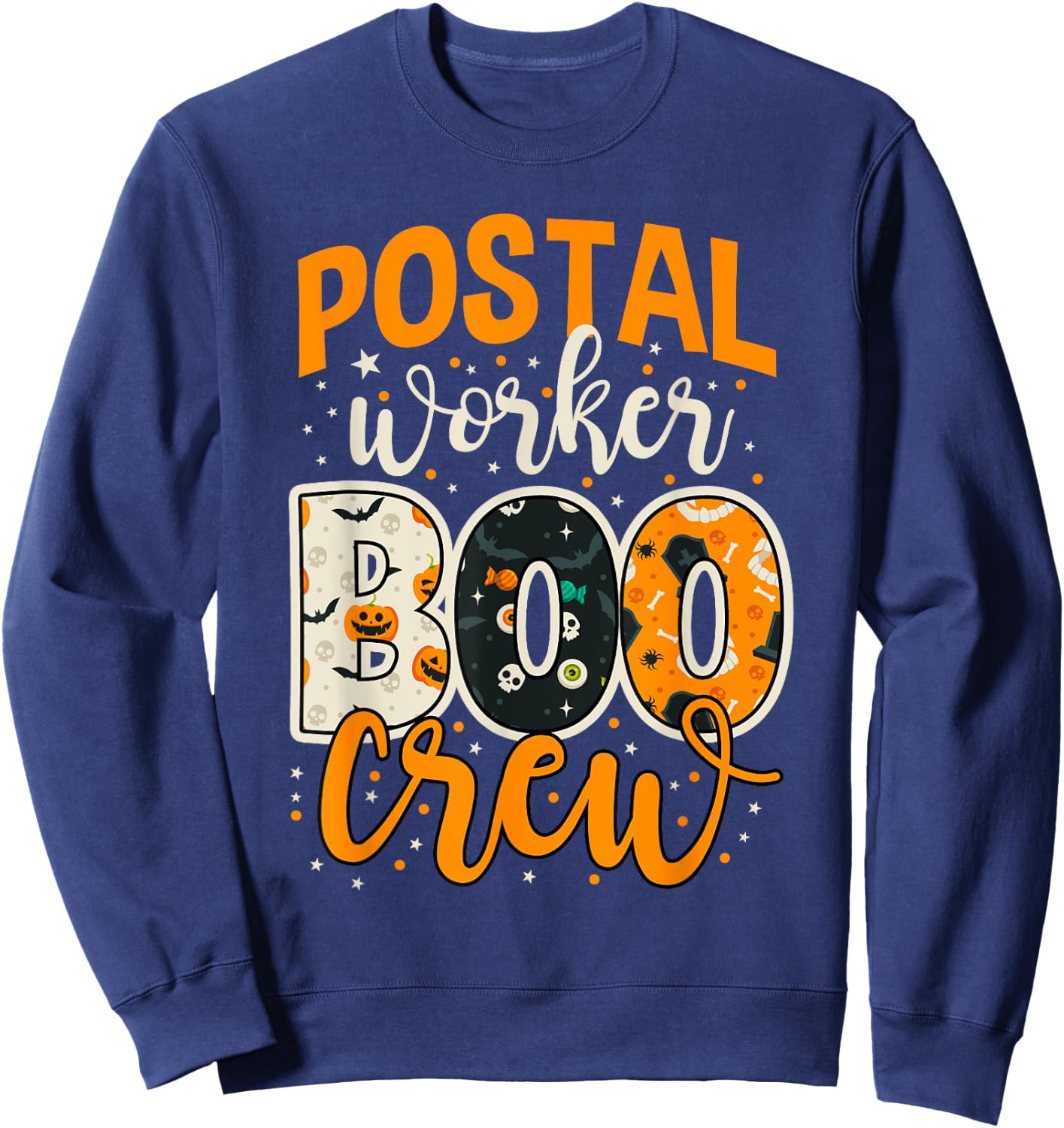 Postal Worker Boo Crew Funny Halloween Postal Worker Sweatshirt - Sweatshirt | Navy