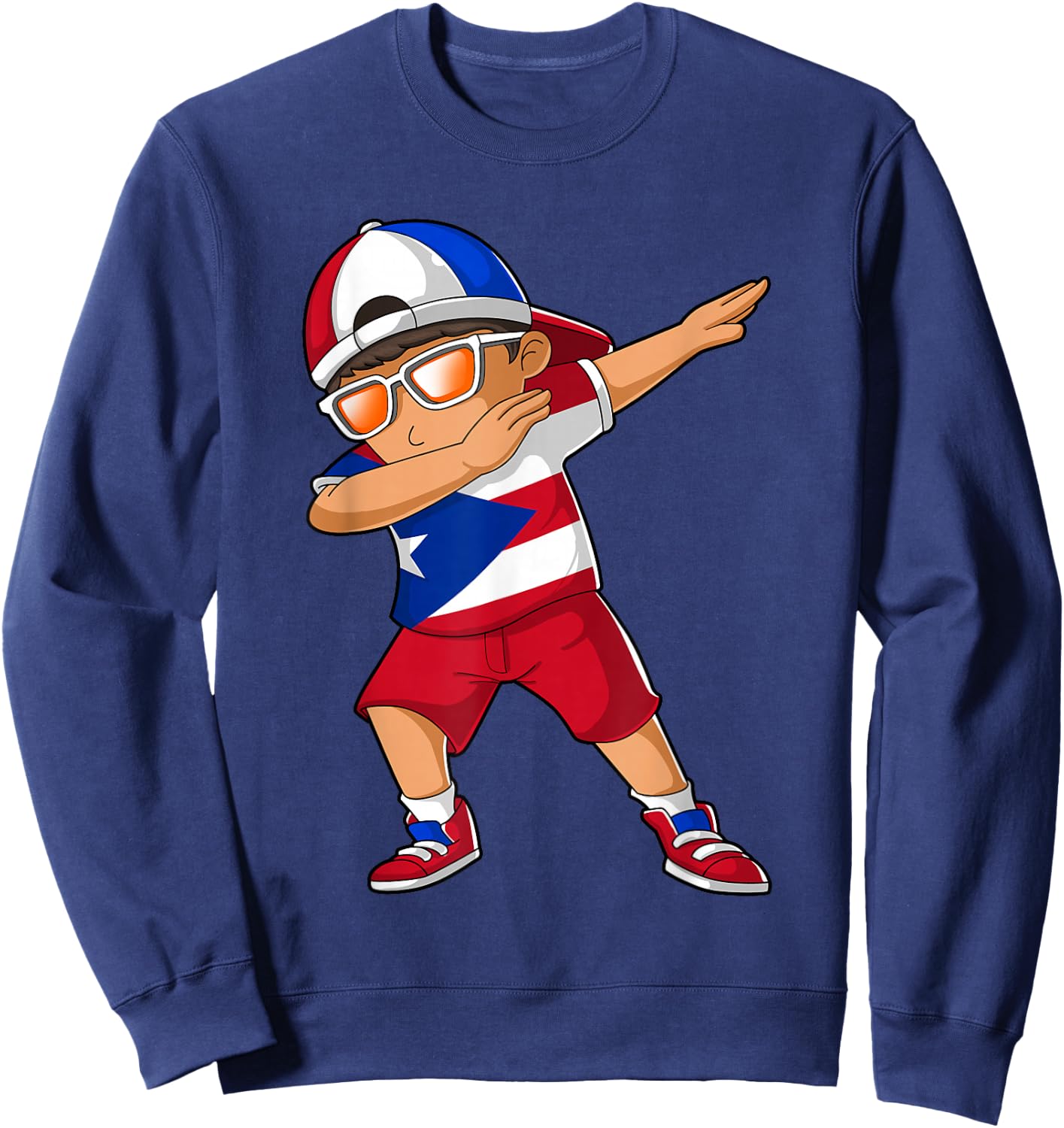 Puerto Rican Boy Puerto Rico Kid Patriotism Roots Heritage Sweatshirt - Sweatshirt | Navy