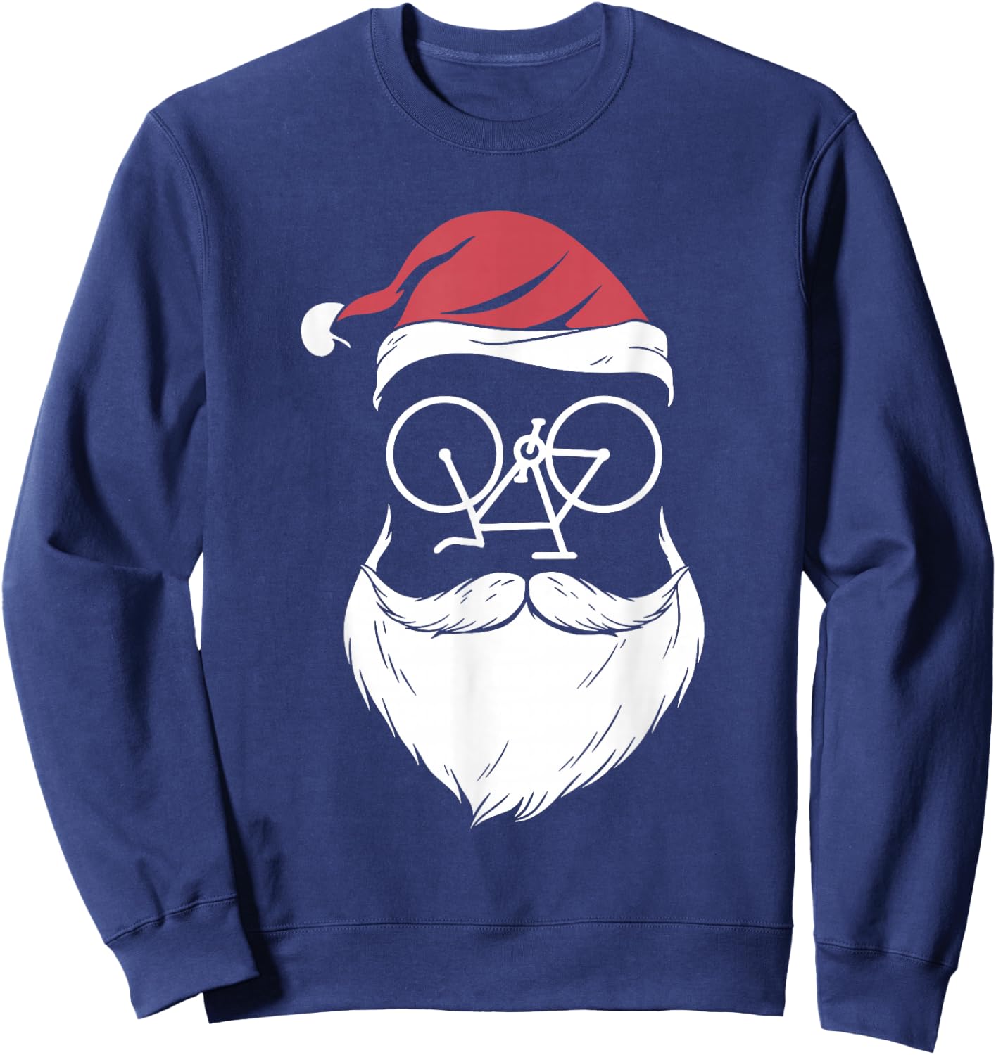 Santa Bike Sunglasses Christmas Pajama Cycling Biker Cyclist Sweatshirt - Sweatshirt | Navy
