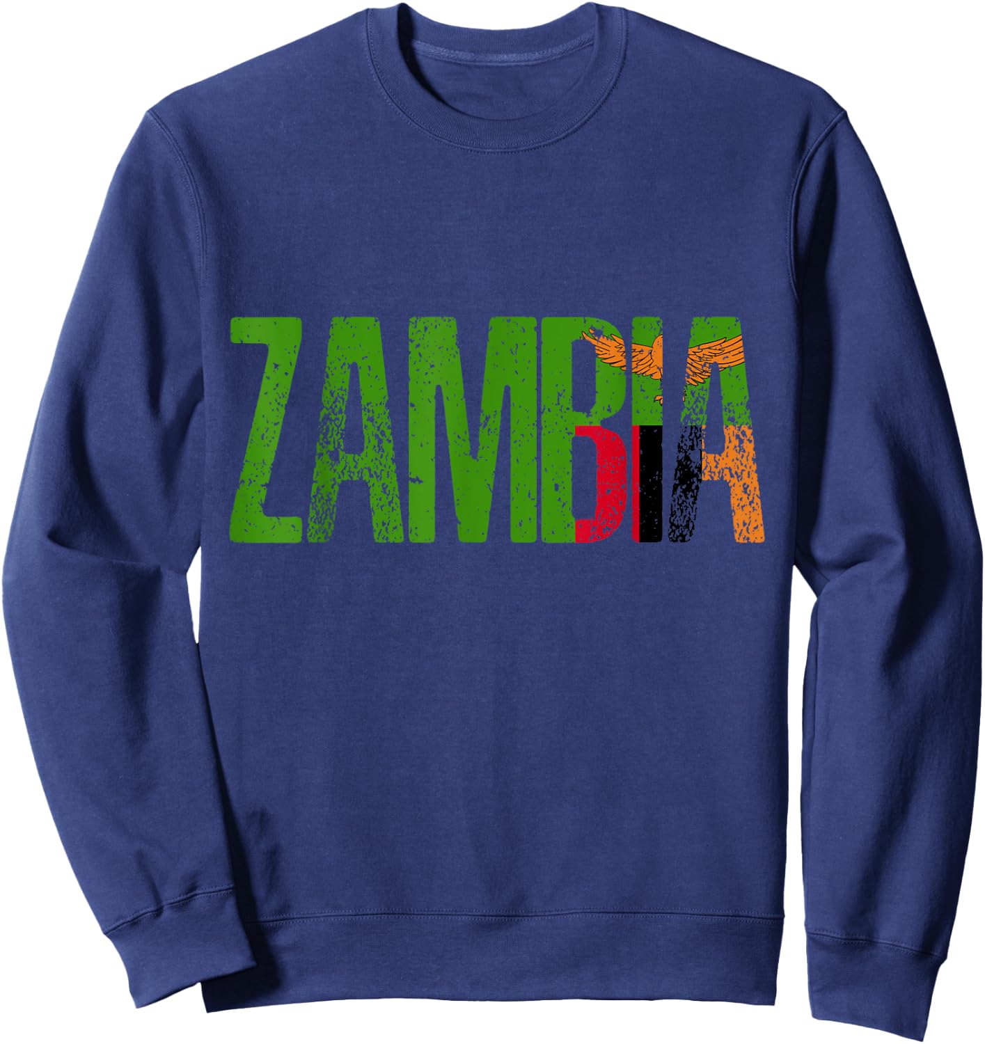 Zambian Country, Zambia Pride, African Heritage Sweatshirt - Sweatshirt | Navy