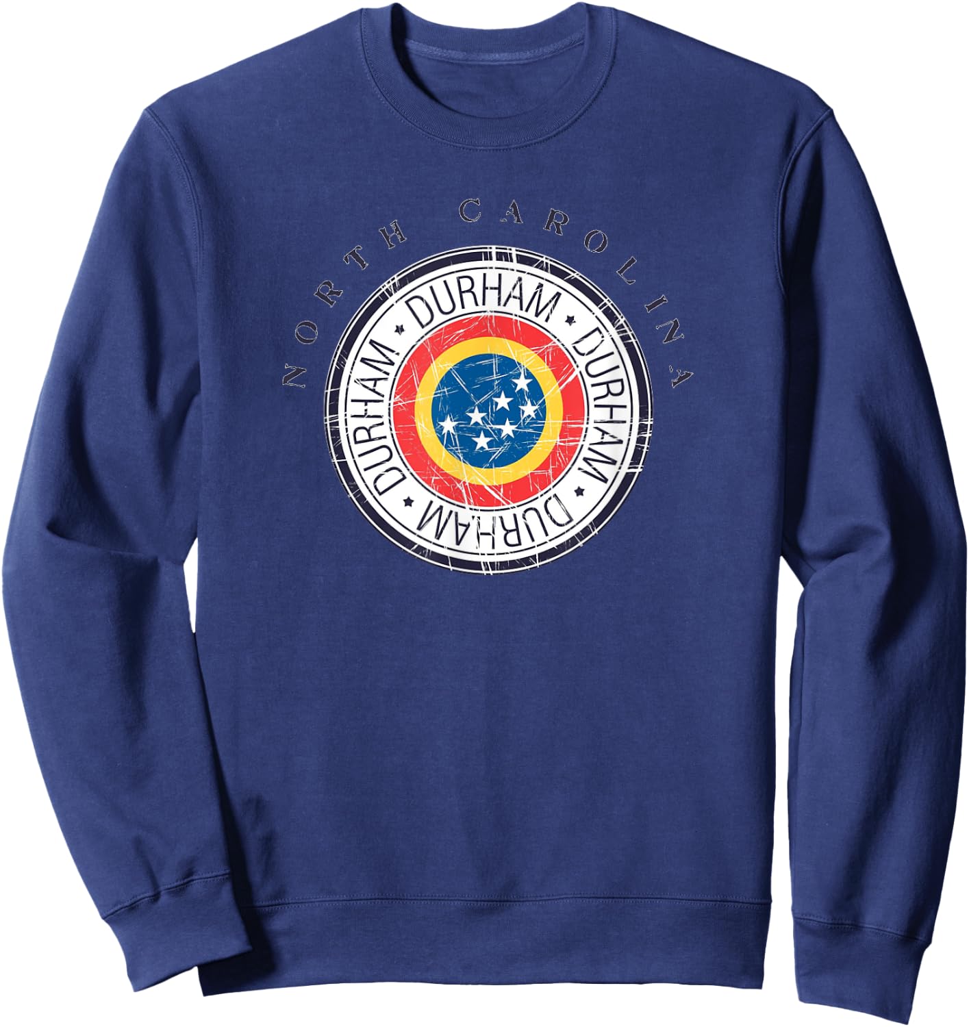 Durham Flag North Carolina State Seal Bull City NC Souvenir Sweatshirt - Sweatshirt | Navy
