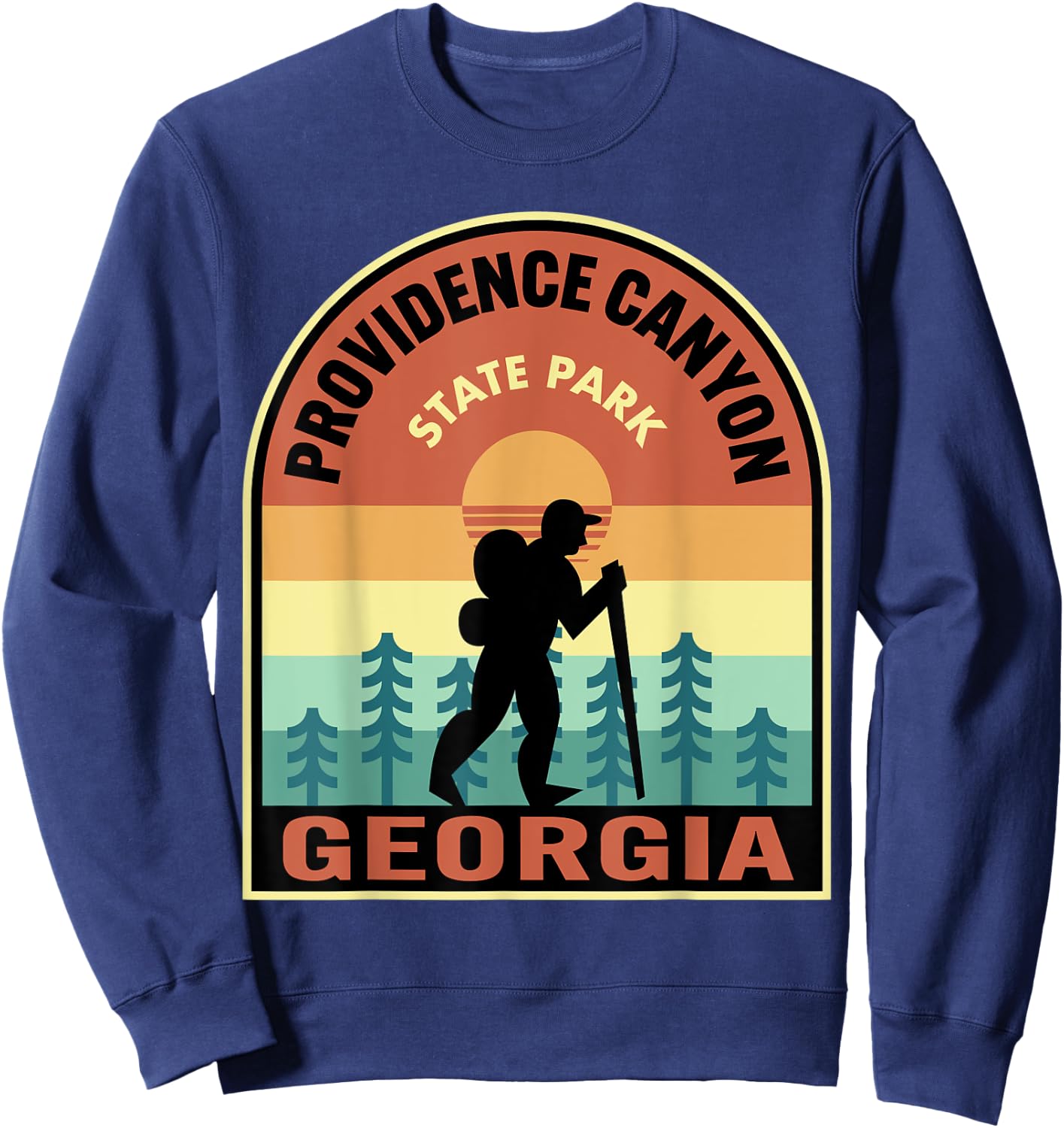 Providence Canyon State Park Georgia Retro Hiking Sweatshirt - Sweatshirt | Navy
