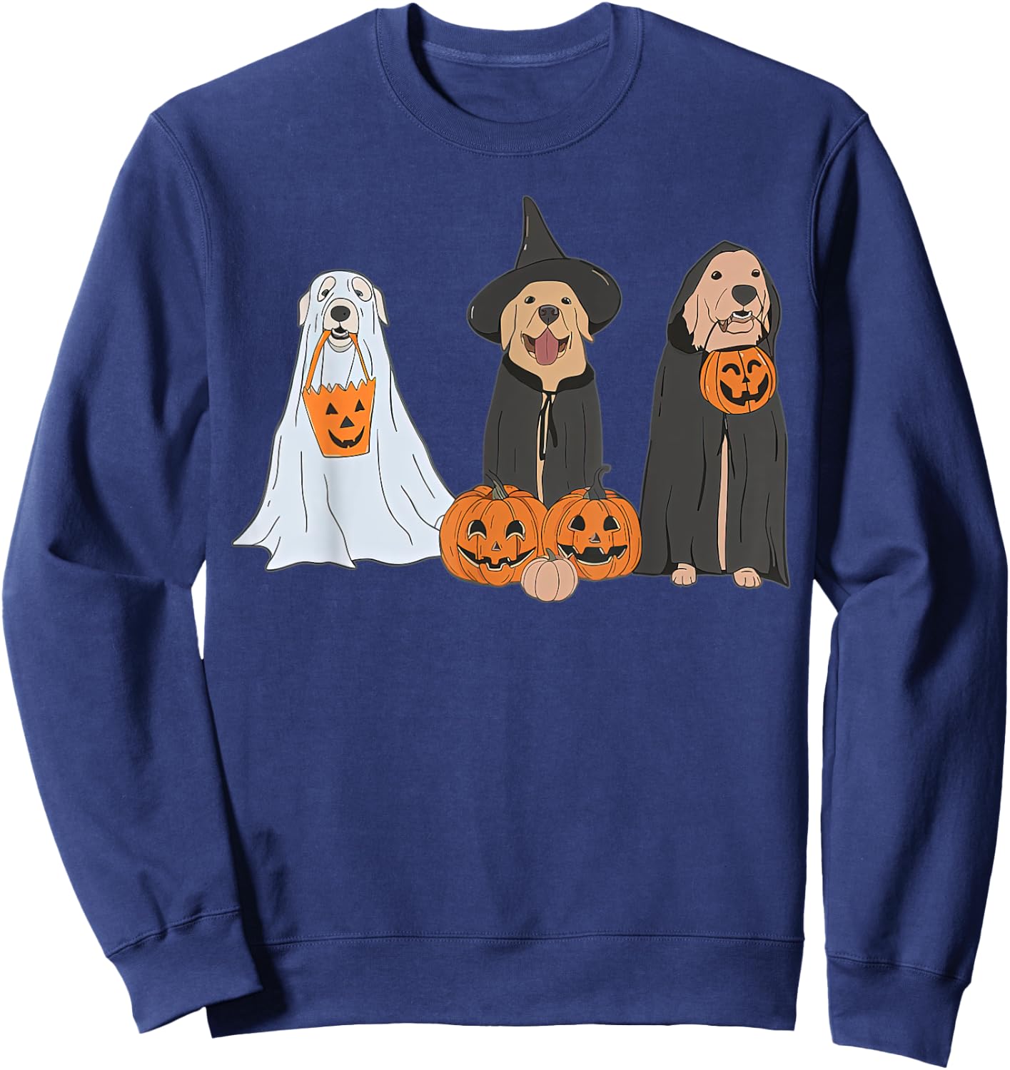 Halloween Labrador Golden Retriever Sweatshirt - Sweatshirt | Navy
