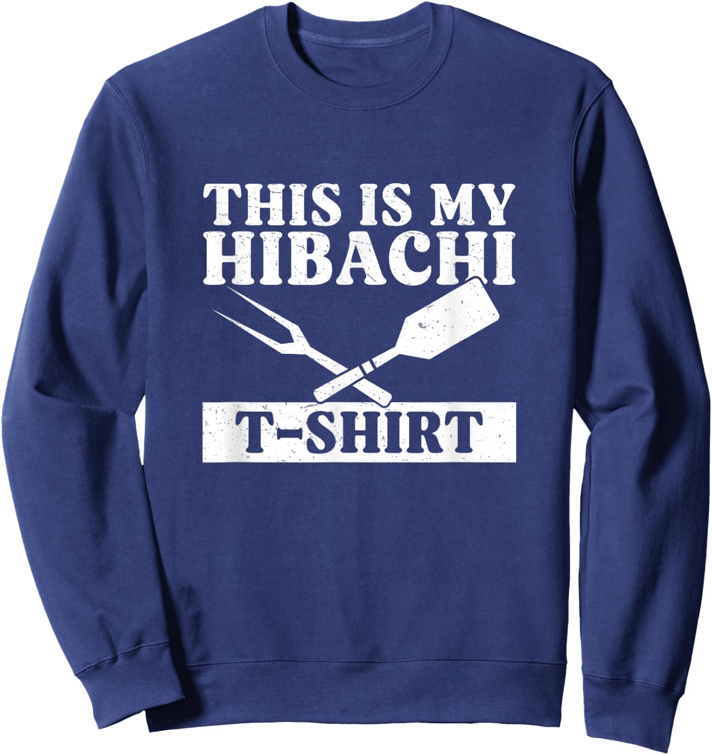 Hibachi Grilling Apparel - Men's Black X-Small Short Sleeve - Funny Japanese Cooking Hibachi Sweatshirt - Sweatshirt | Navy