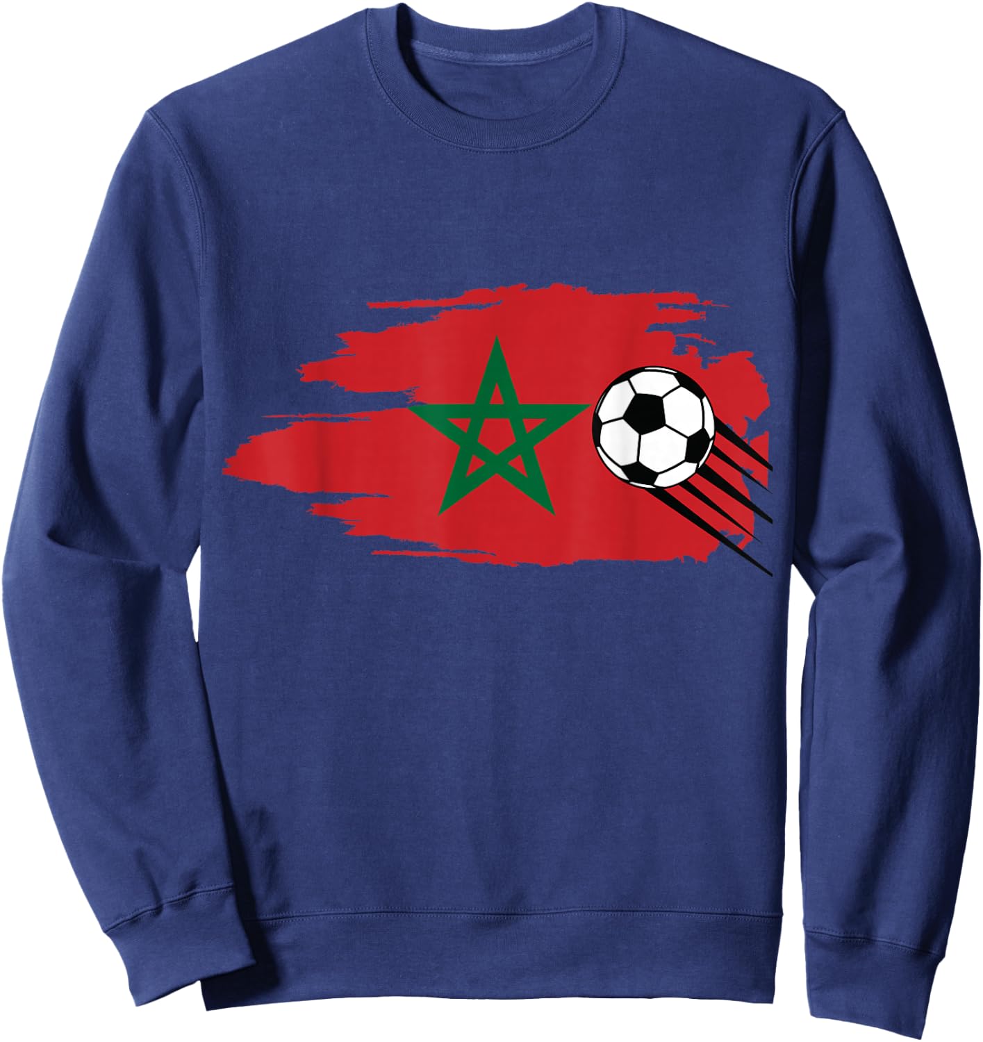 Morocco Moroccan Flag Soccer Football Lover Sweatshirt - Sweatshirt | Navy
